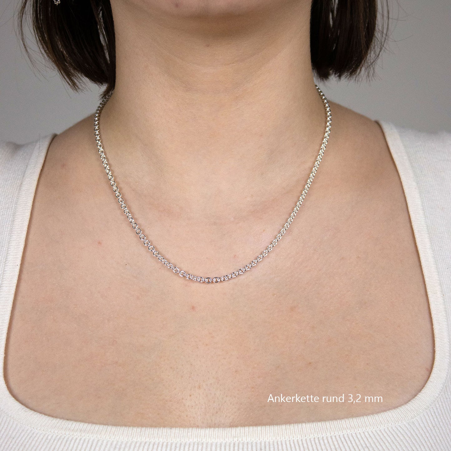 Ankerkette rund Halskette 925 Sterlingsilber Auswahl