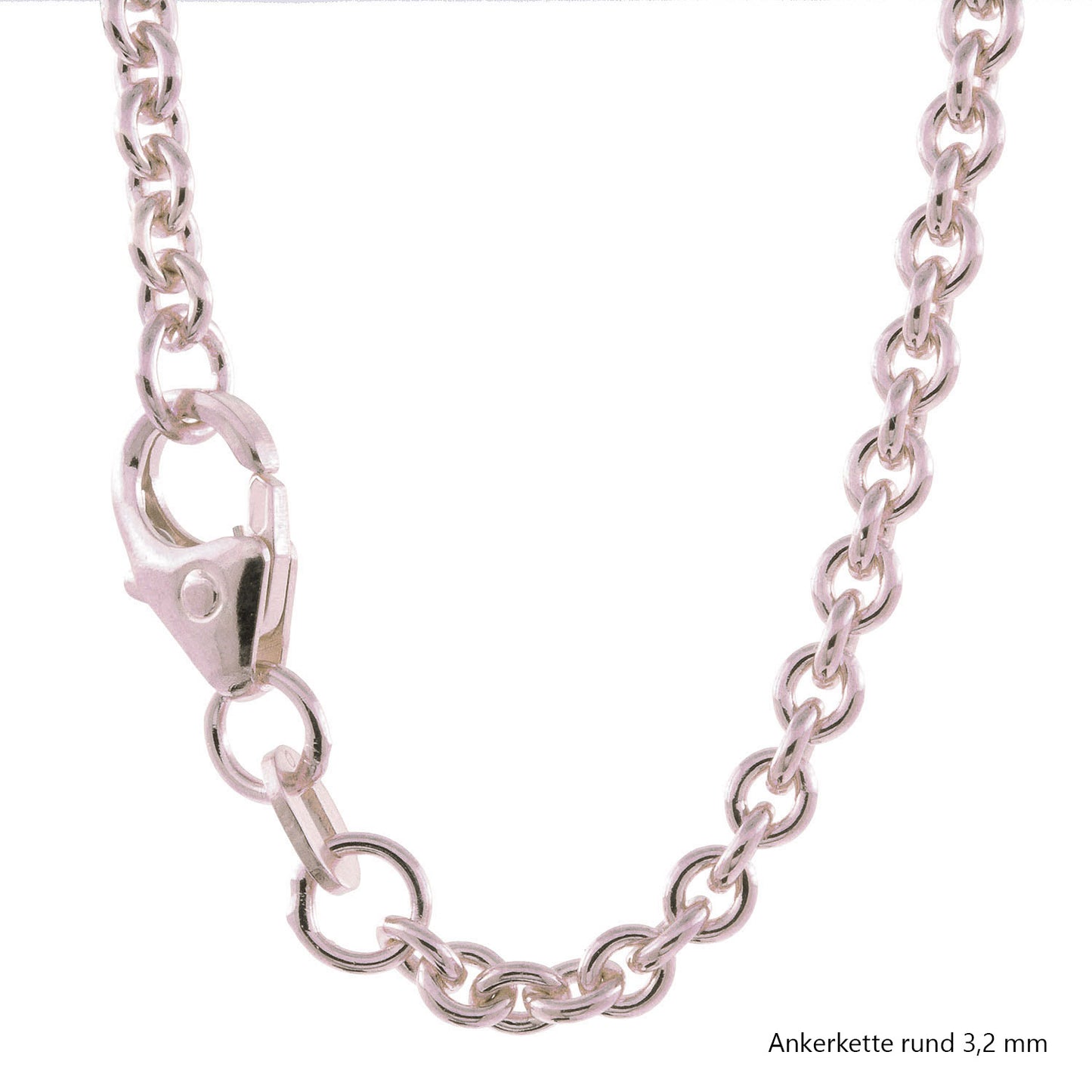 Ankerkette rund Halskette 925 Sterlingsilber Auswahl