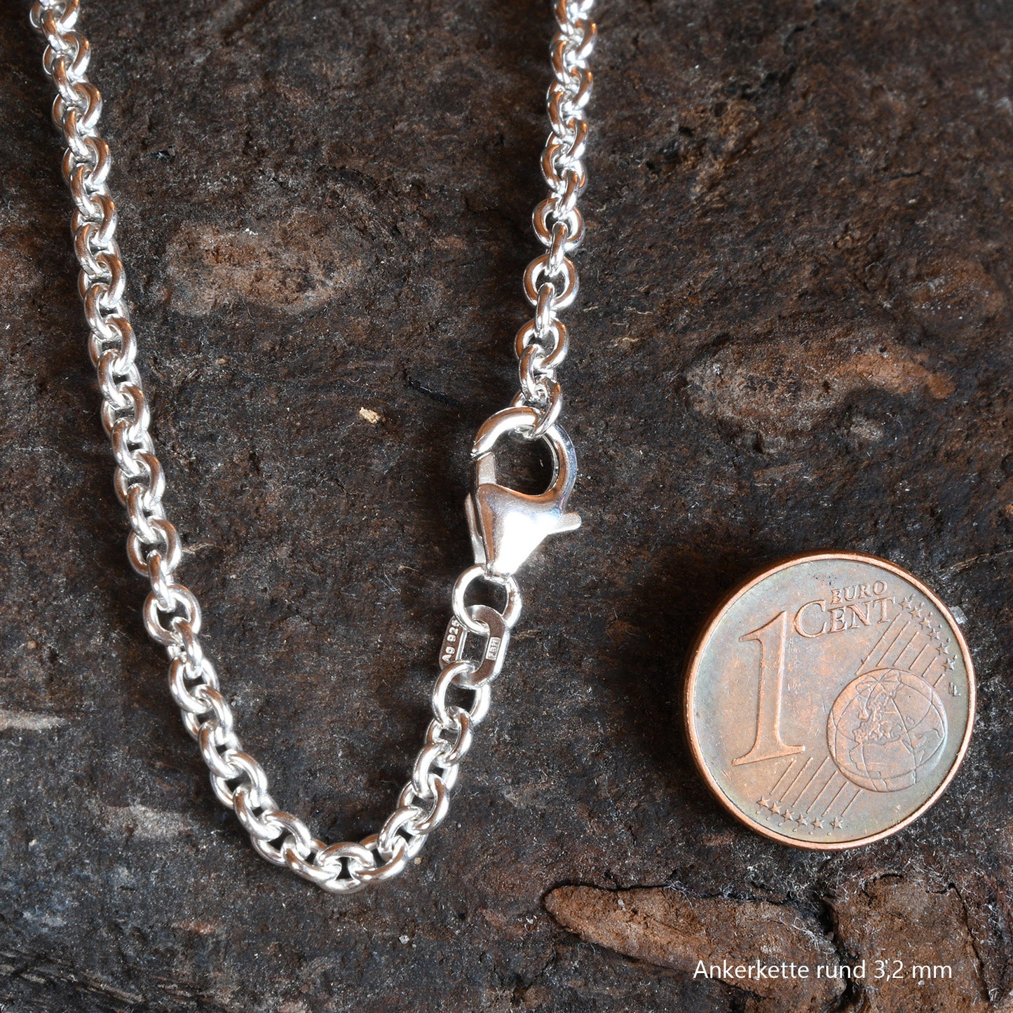Ankerkette rund Halskette 925 Sterlingsilber Auswahl