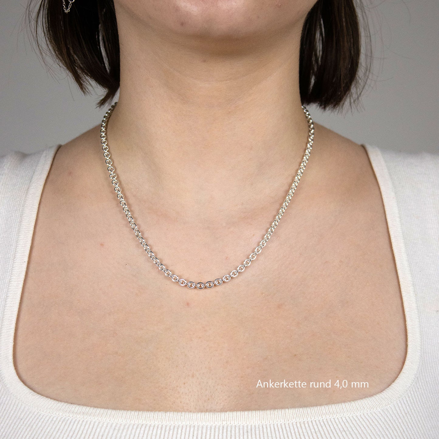 Ankerkette rund Halskette 925 Sterlingsilber Auswahl