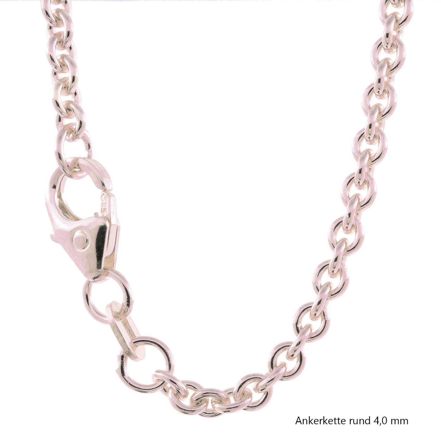 Ankerkette rund Halskette 925 Sterlingsilber Auswahl