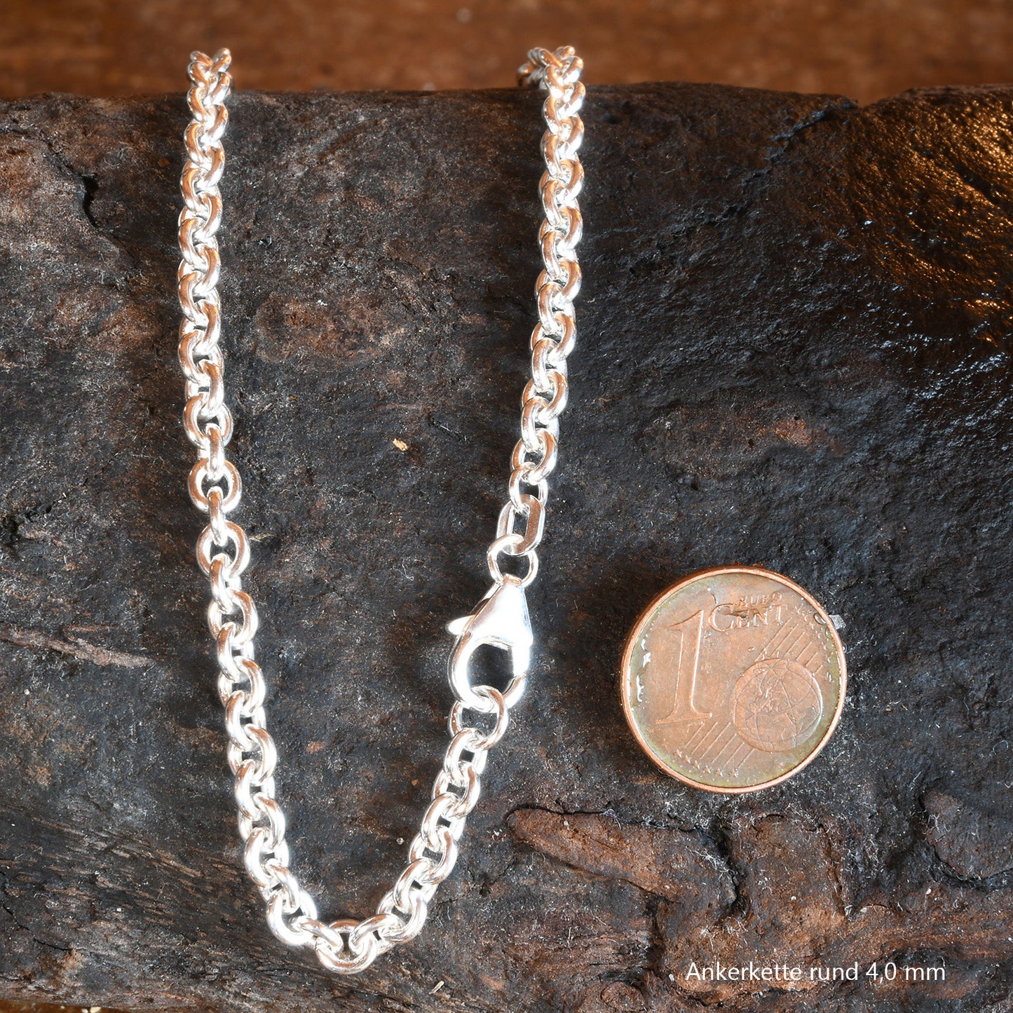 Ankerkette rund Halskette 925 Sterlingsilber Auswahl