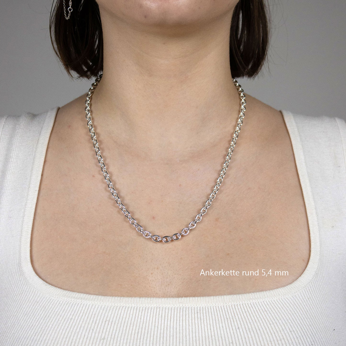 Ankerkette rund Halskette 925 Sterlingsilber Auswahl