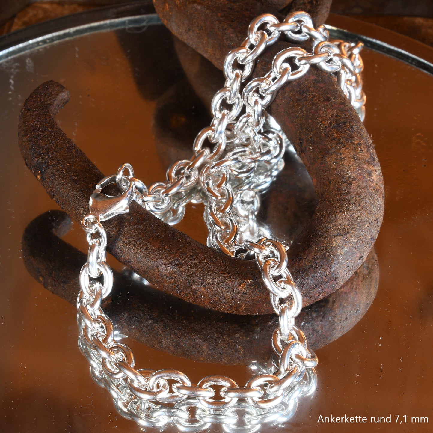 Ankerkette rund Halskette 925 Sterlingsilber Auswahl