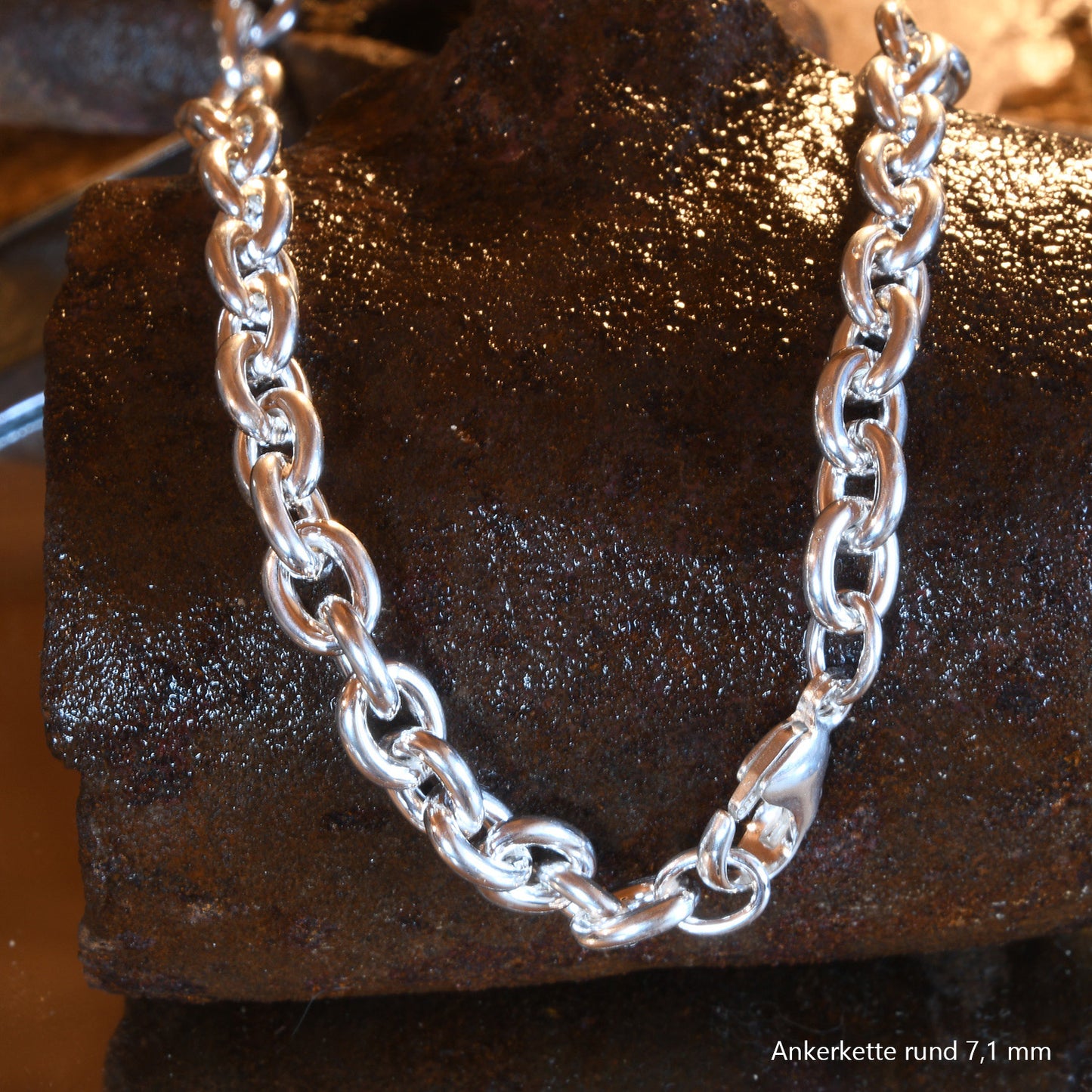 Ankerkette rund Halskette 925 Sterlingsilber Auswahl