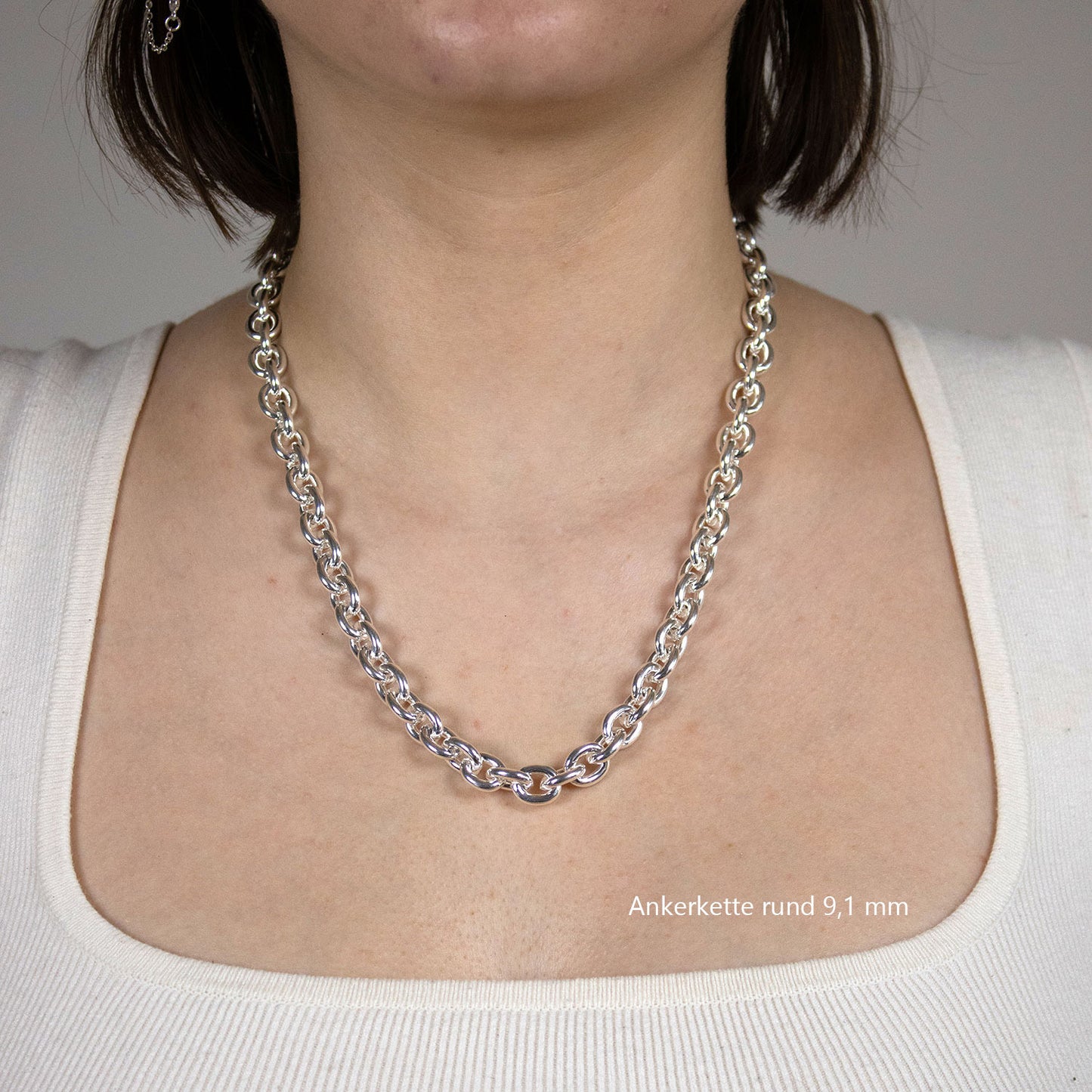 Ankerkette rund Halskette 925 Sterlingsilber Auswahl