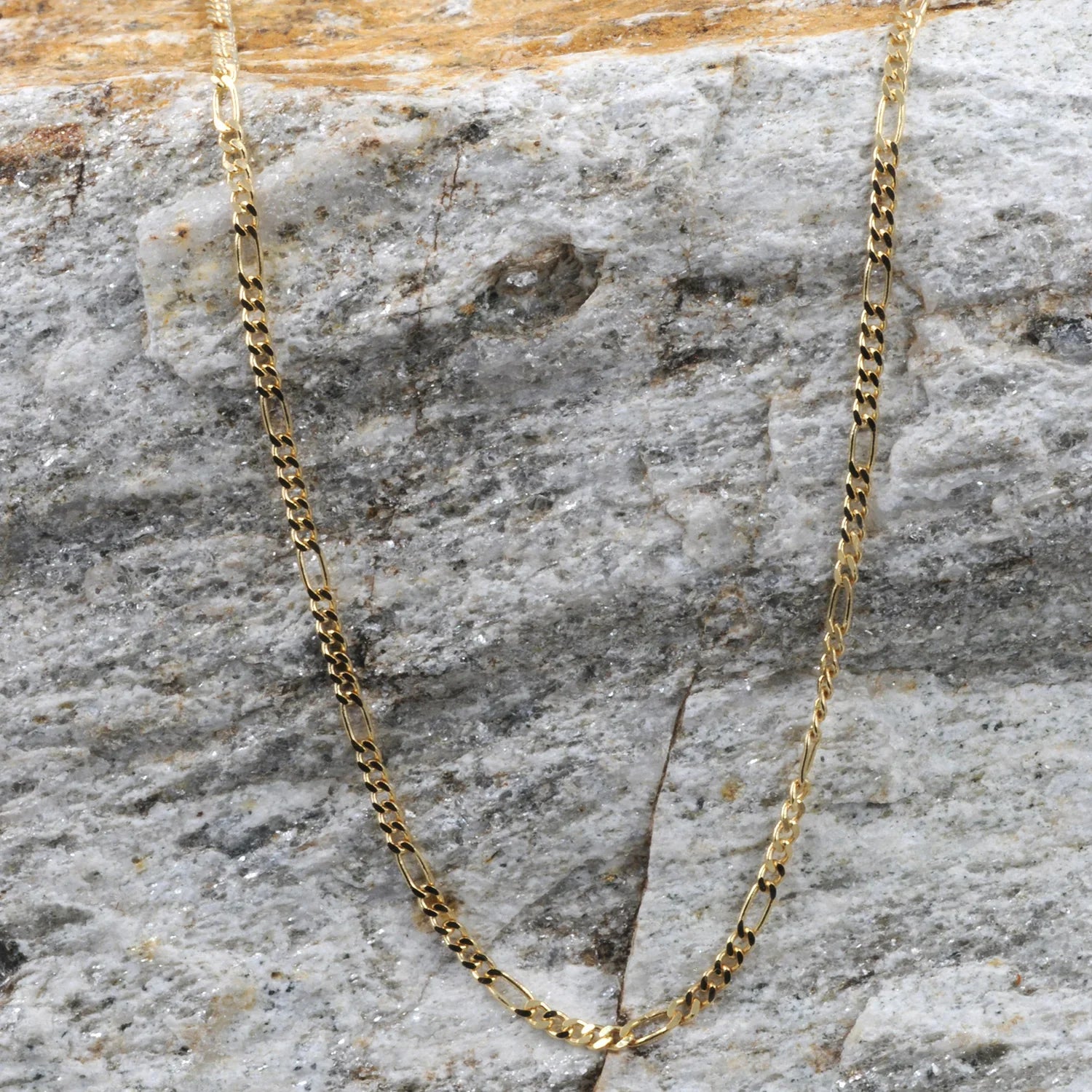 Goldkette Figarokette diamantiert Halskette 1,9 mm - 333-8 Karat Gold