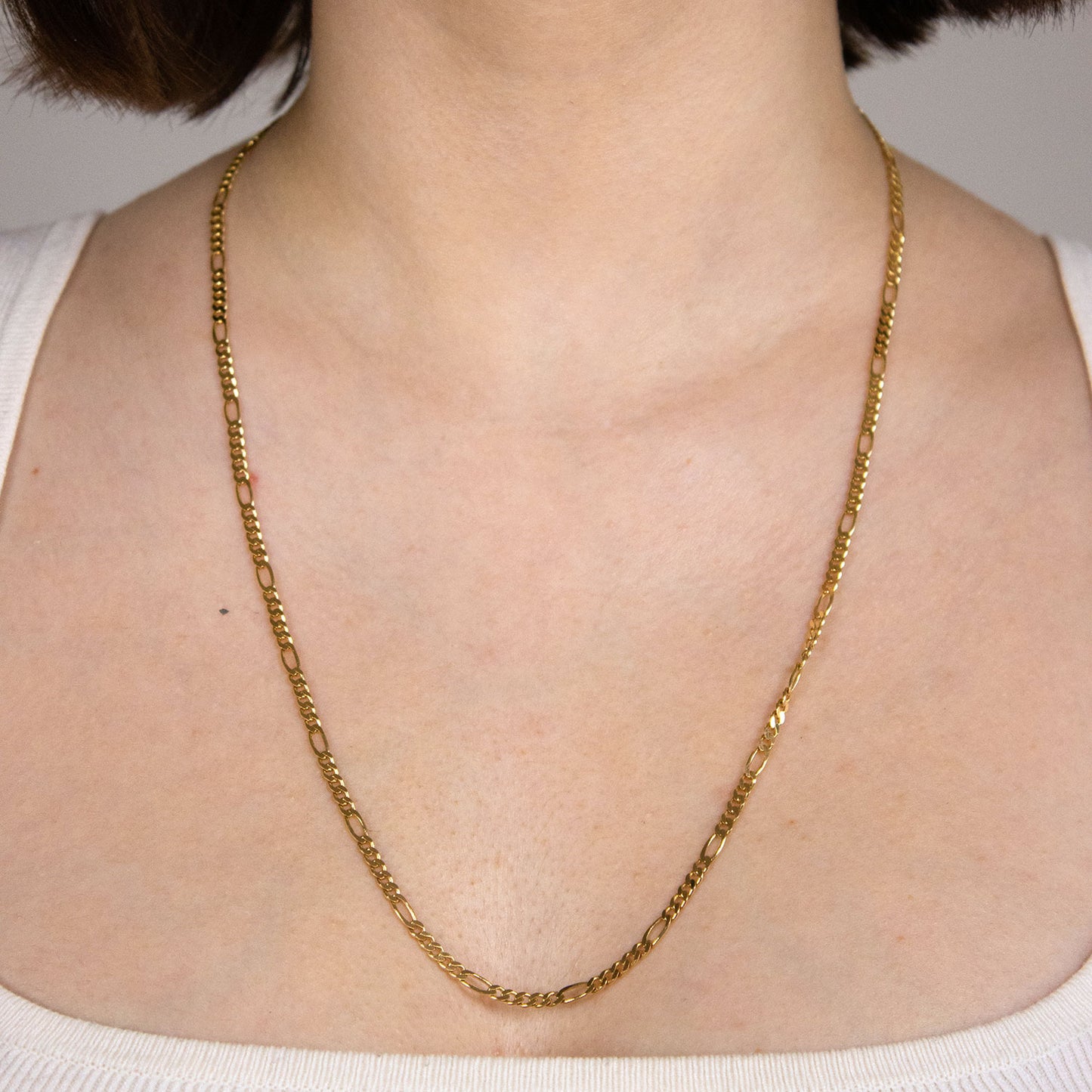 Massive Goldkette Figarokette diamantiert Halskette 333 - 8 Karat Gold