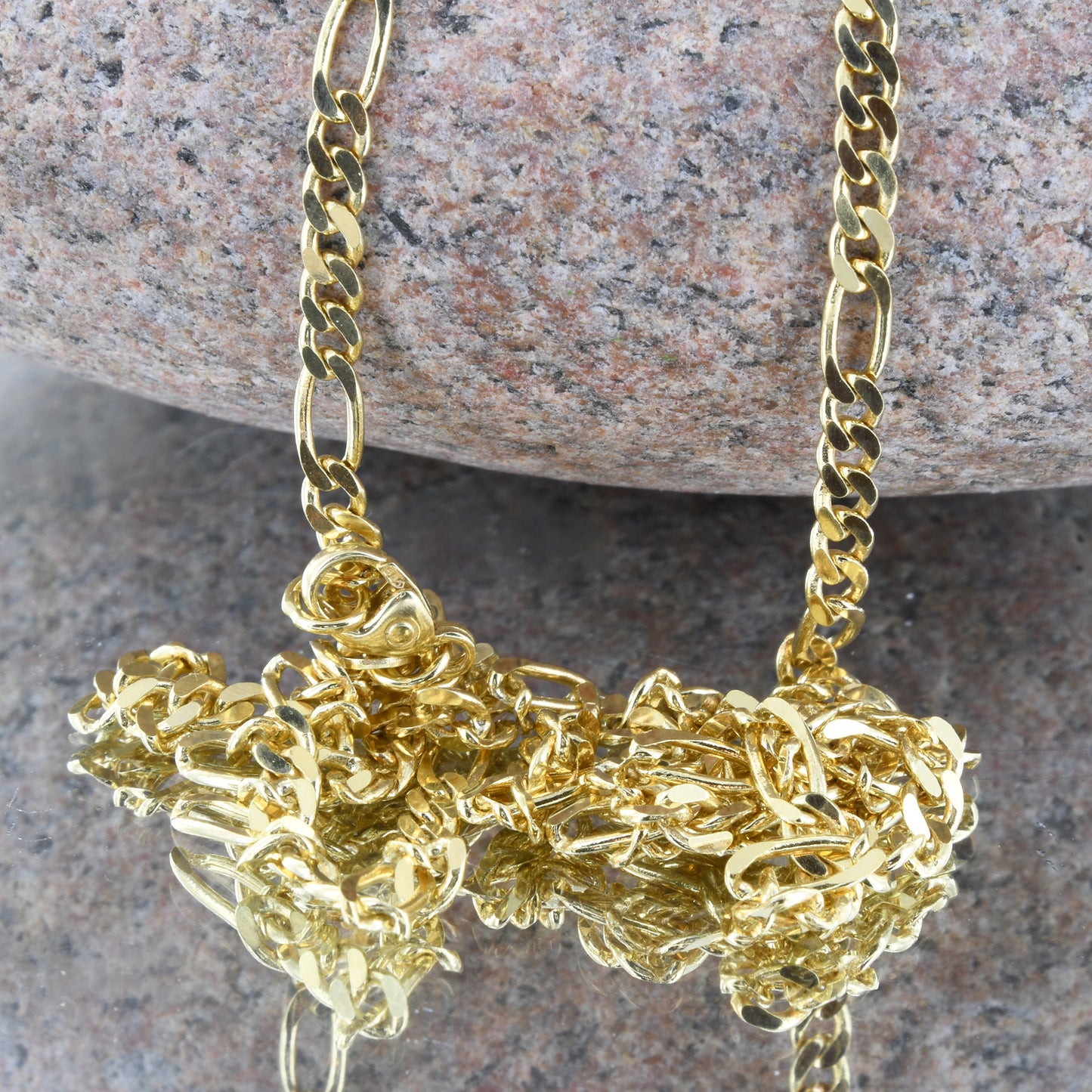 Massive Goldkette Figarokette diamantiert Halskette 333 - 8 Karat Gold