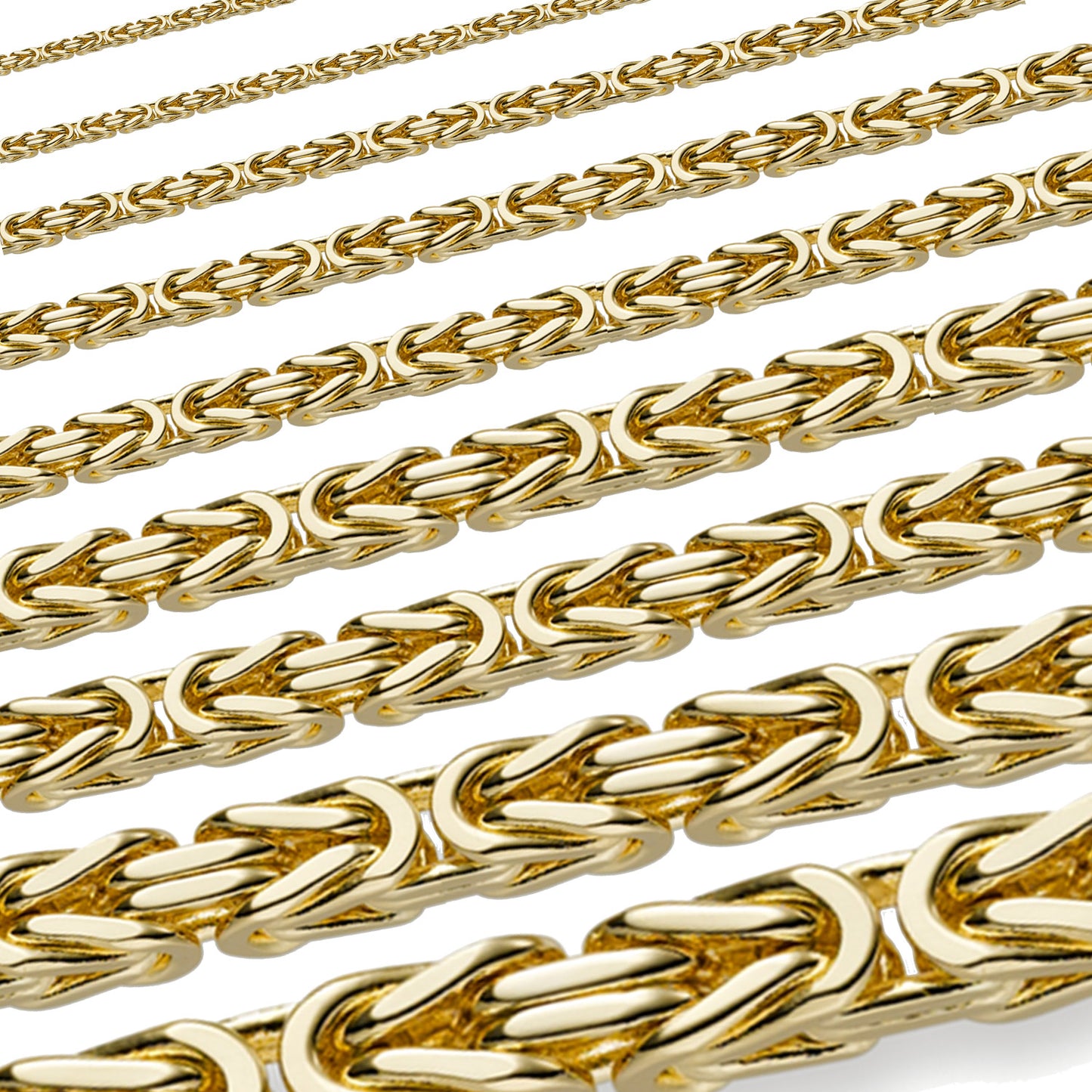 Königskette Halskette 333, 585 oder 750 Karat Gold Auswahl
