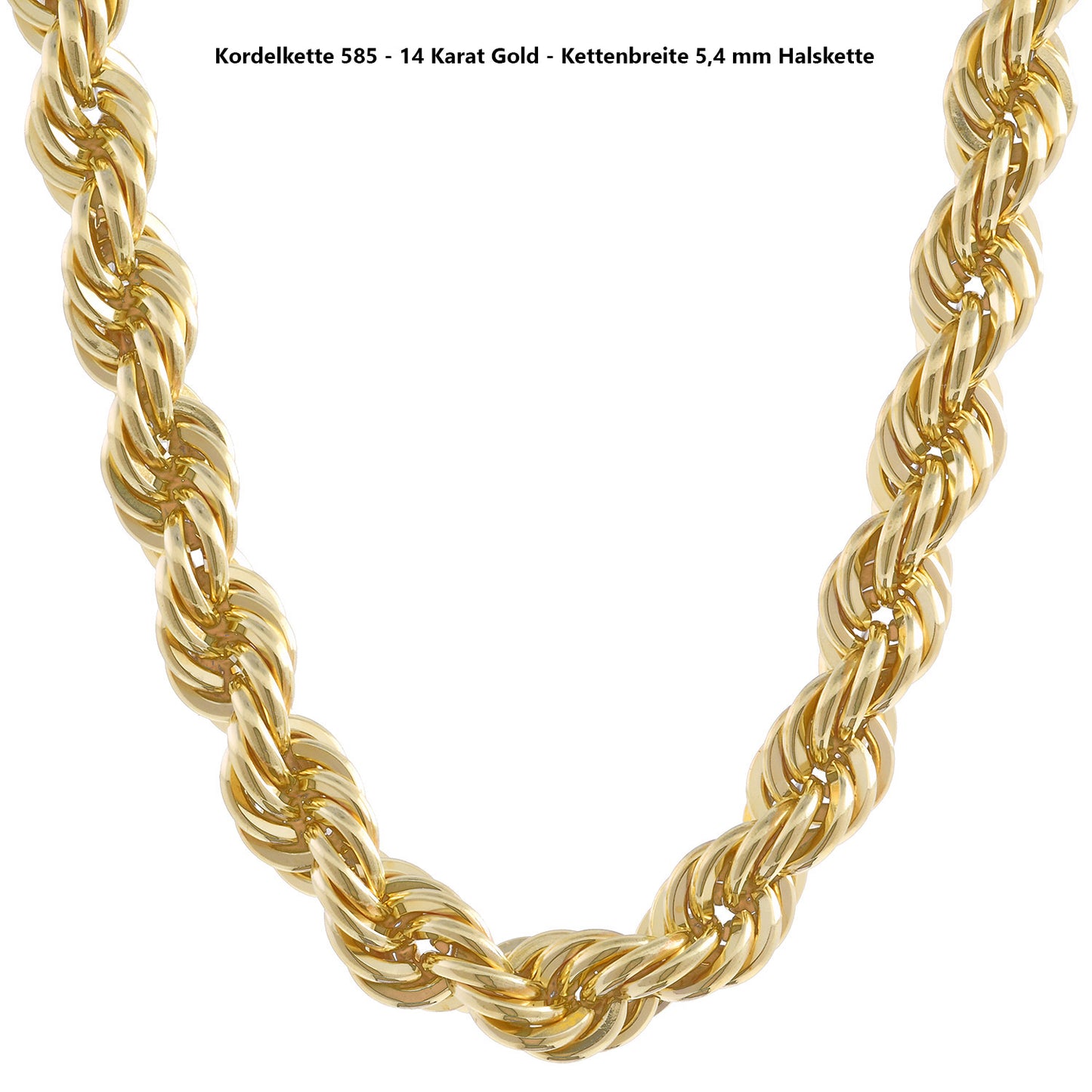 Edle Kordelkette Halskette - 585 - 14 Karat Gold Juwelier Qualität