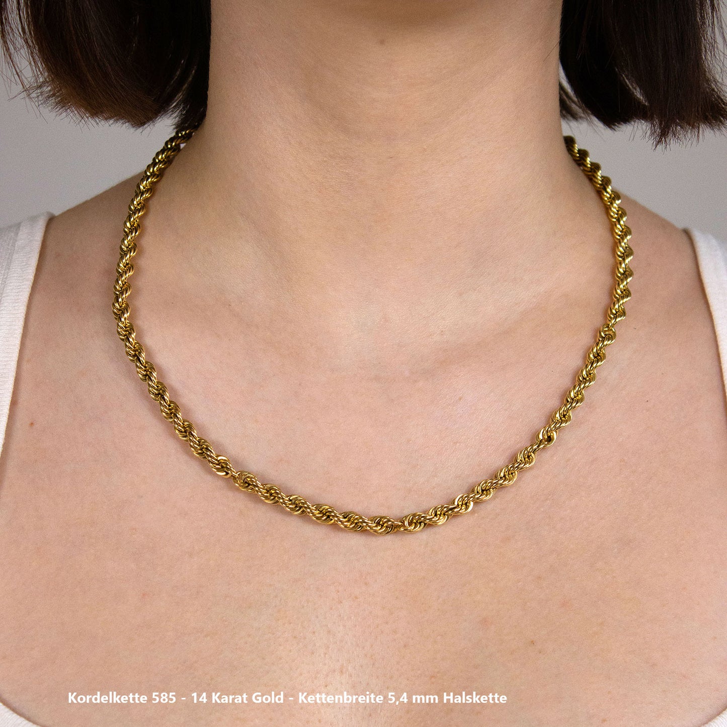 Edle Kordelkette Halskette - 585 - 14 Karat Gold Juwelier Qualität