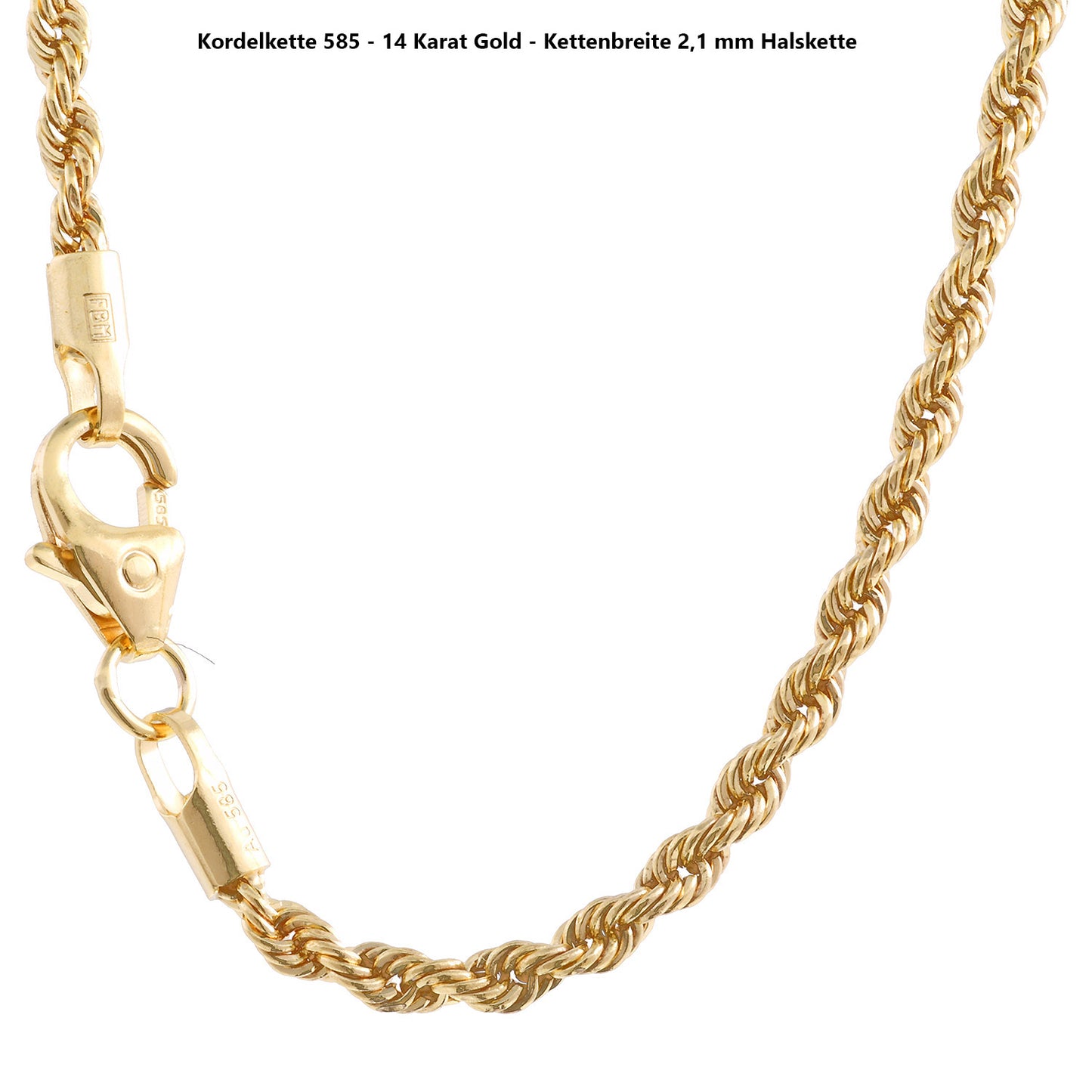 Edle Kordelkette Halskette - 585 - 14 Karat Gold Juwelier Qualität