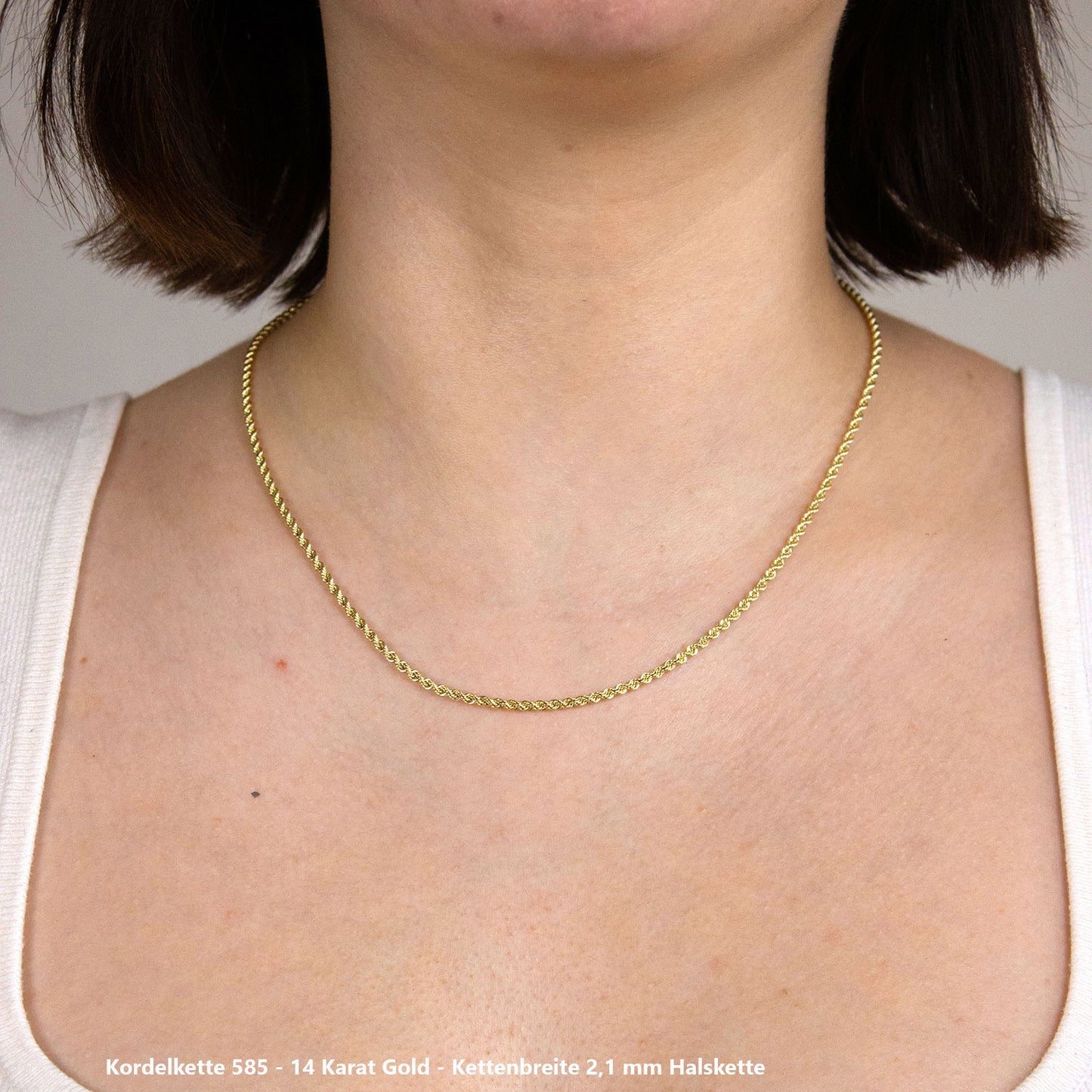 Edle Kordelkette Halskette - 585 - 14 Karat Gold Juwelier Qualität