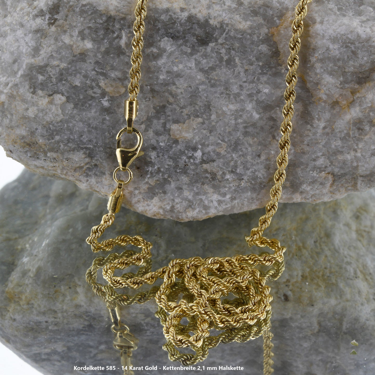 Edle Kordelkette Halskette - 585 - 14 Karat Gold Juwelier Qualität