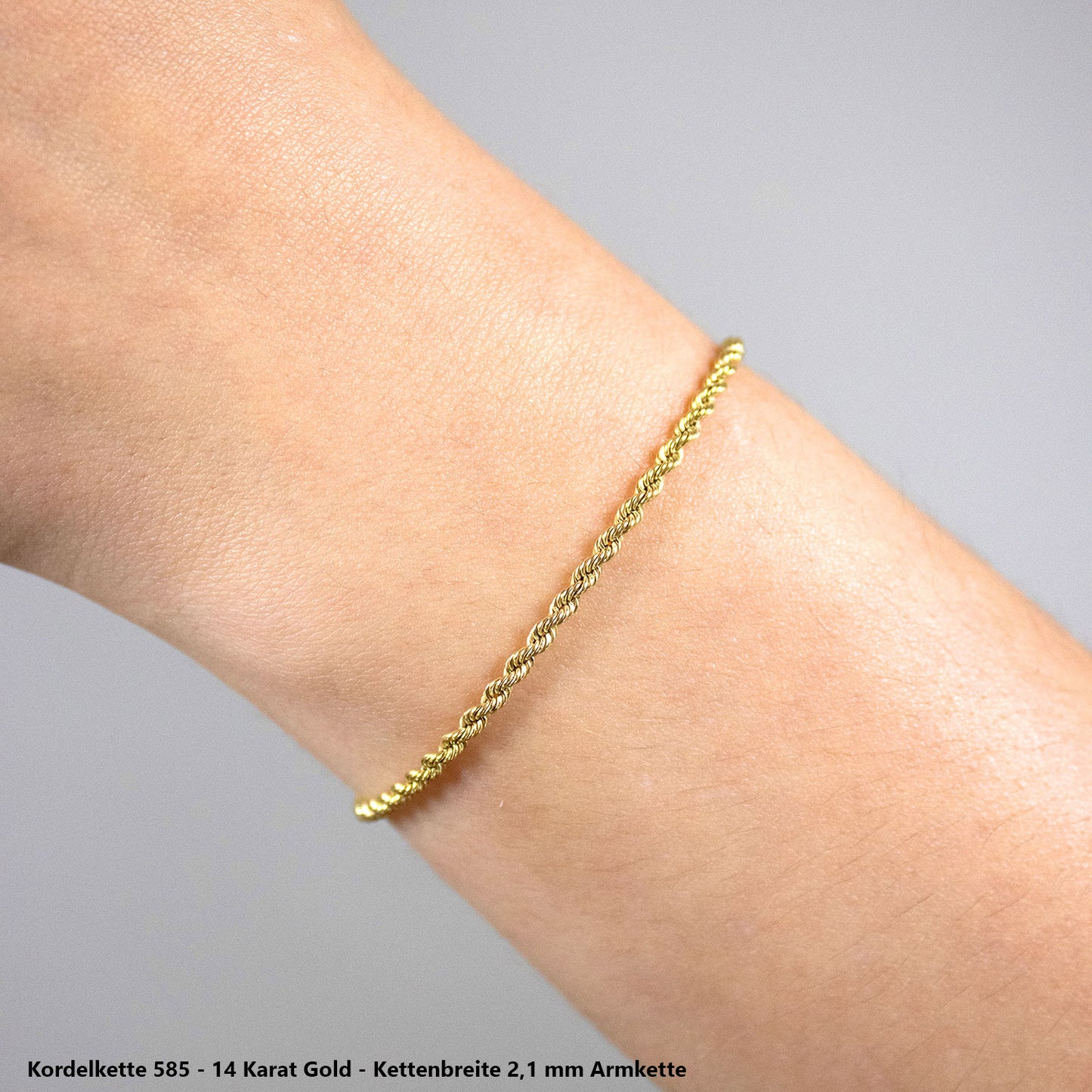 Edle Kordelkette Halskette - 585 - 14 Karat Gold Juwelier Qualität