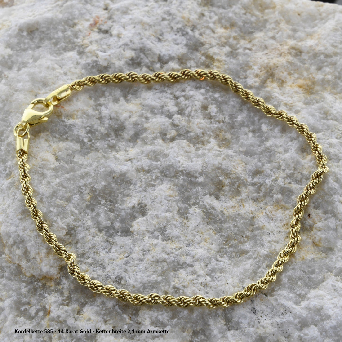 Edle Kordelkette Halskette - 585 - 14 Karat Gold Juwelier Qualität