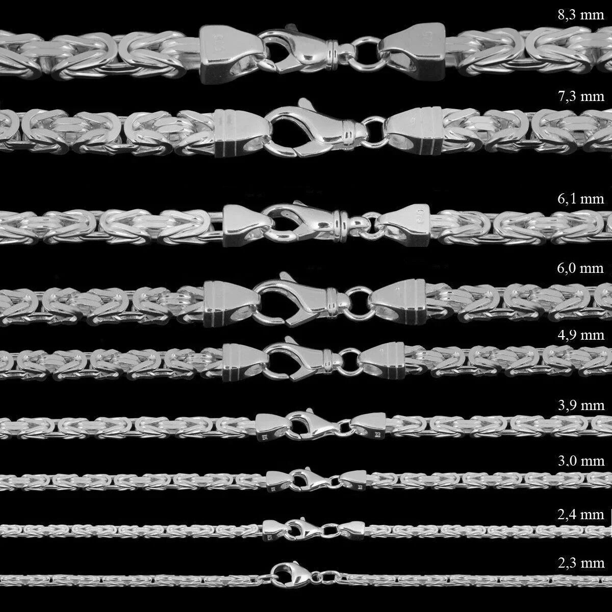 Königskette Halskette 925 Sterlingsilber Auswahl