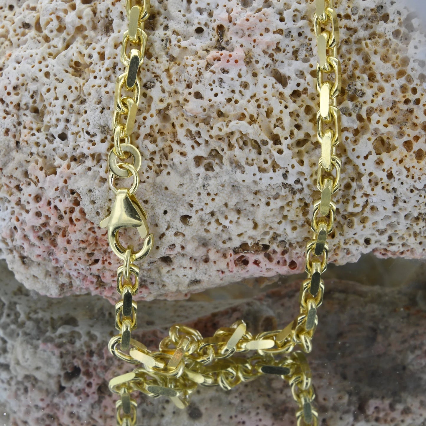 Ankerkette diamantiert Länge 60cm - Breite 3,0mm - 333-8 Karat Gold
