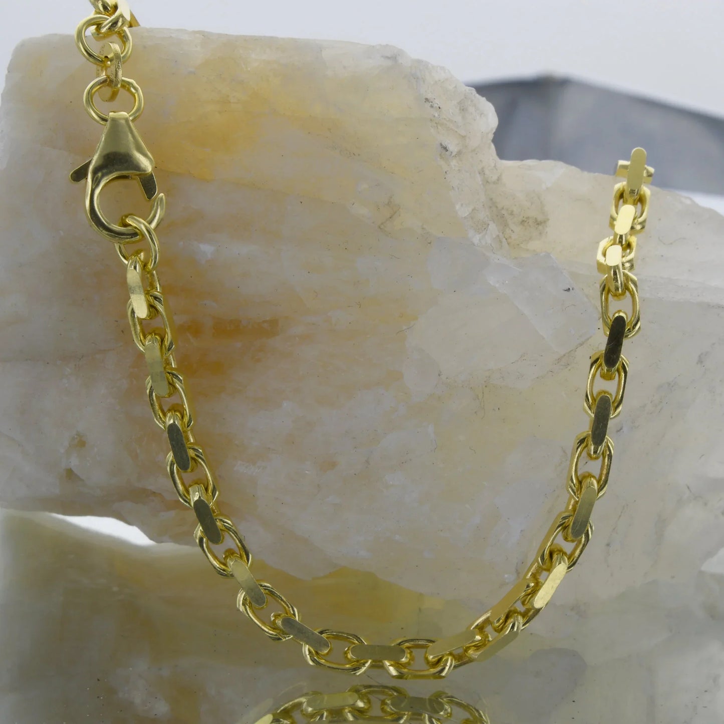 Ankerkette diamantiert Länge 60cm - Breite 3,0mm - 333-8 Karat Gold