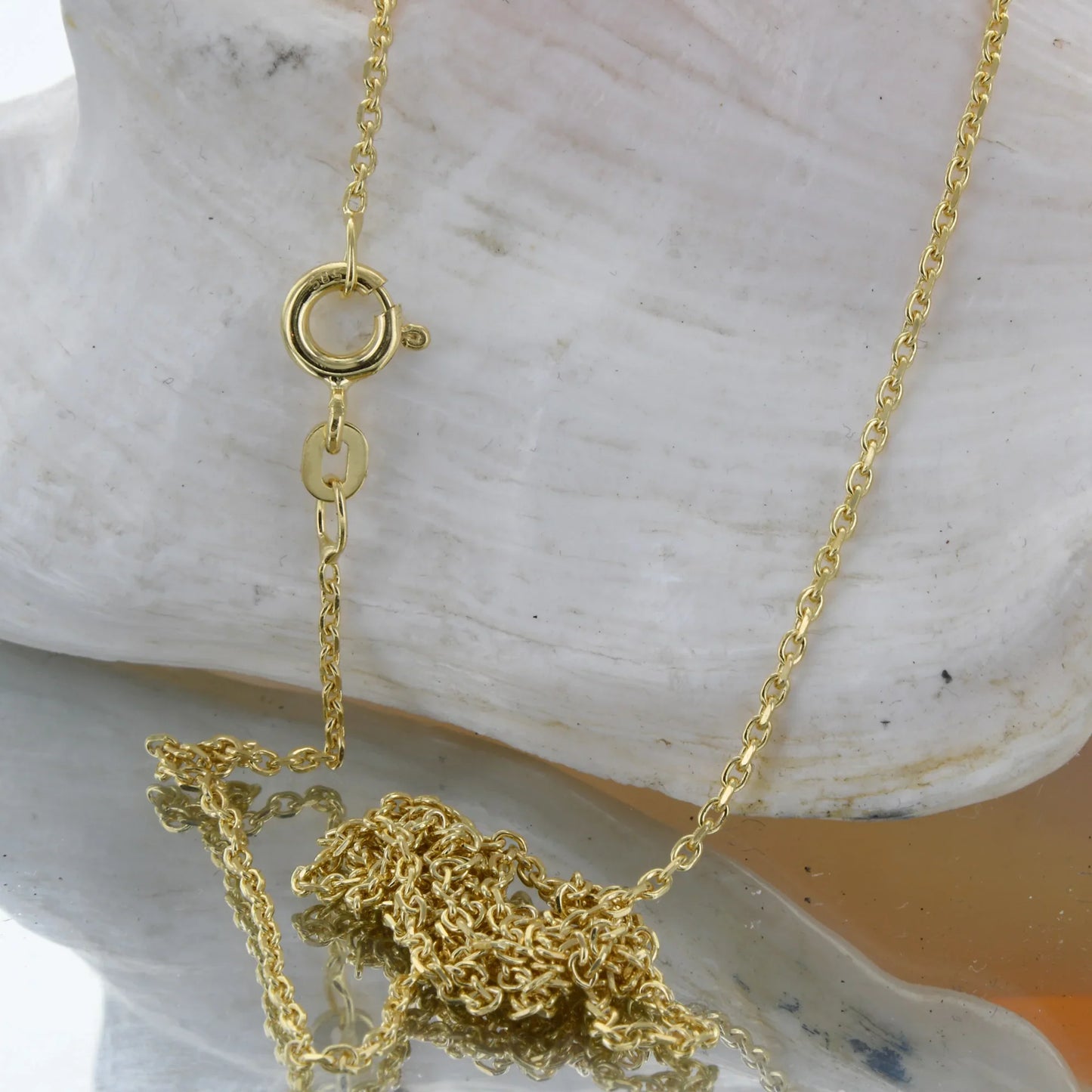 Ankerkette diamantiert Länge 50cm - Breite 1,3mm - 585-14 Karat Gold