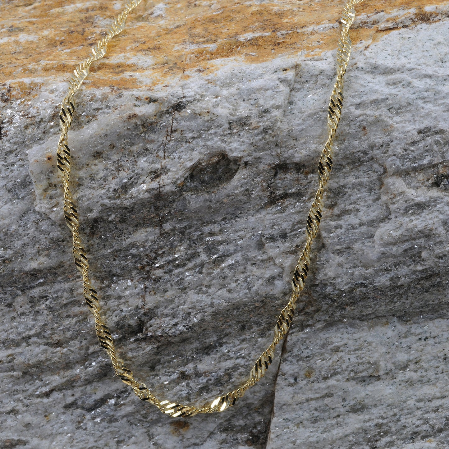 Goldkette Singapurkette Länge 45cm - Breite 2,2mm - 585-14 Karat Gold