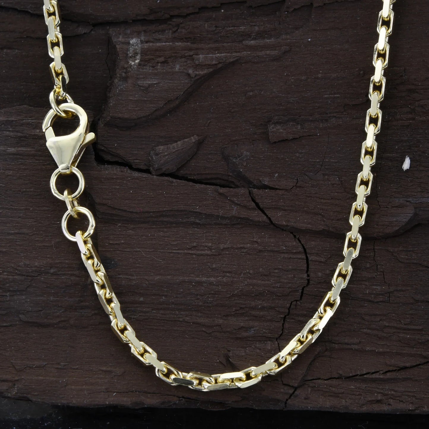 Ankerkette diamantiert Länge 50cm - Breite 2,0mm - 585-14 Karat Gold