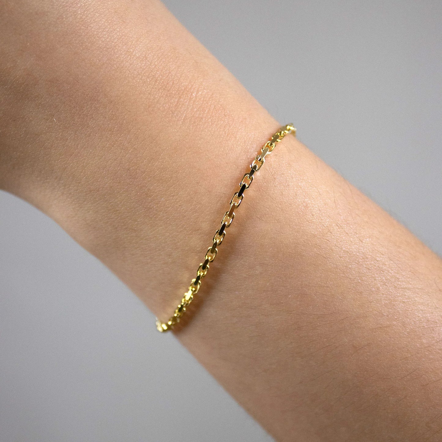 Ankerkette diamantiert Länge 18,5cm - Breite 2,0mm - 585-14 Karat Gold