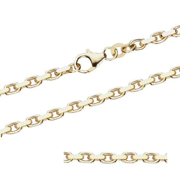 3,0 mm 50 cm 585 - 14 Karat Gold Halskette Ankerkette diamantiert massiv Gold hochwertige Goldkette 21,7 g