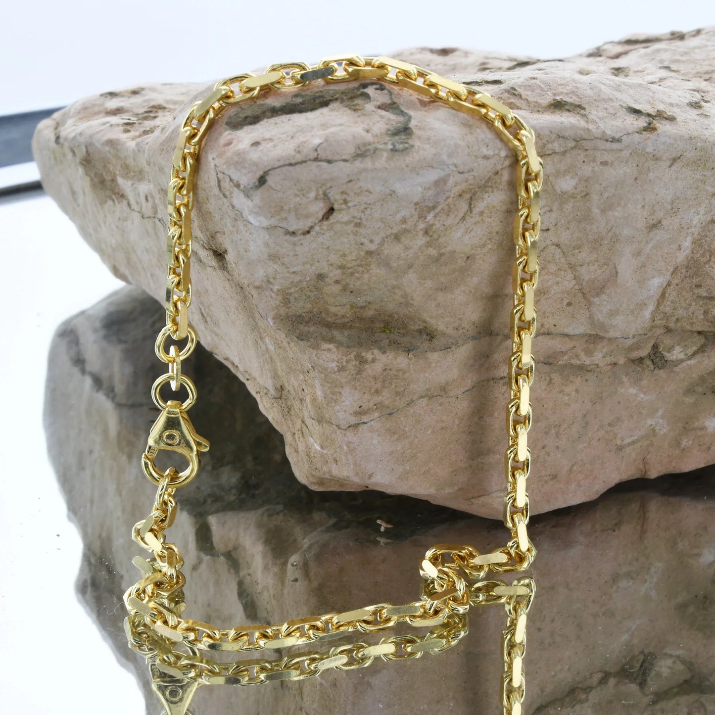 Ankerkette diamantiert Länge 21cm - Breite 3,0mm - 585-14 Karat Gold