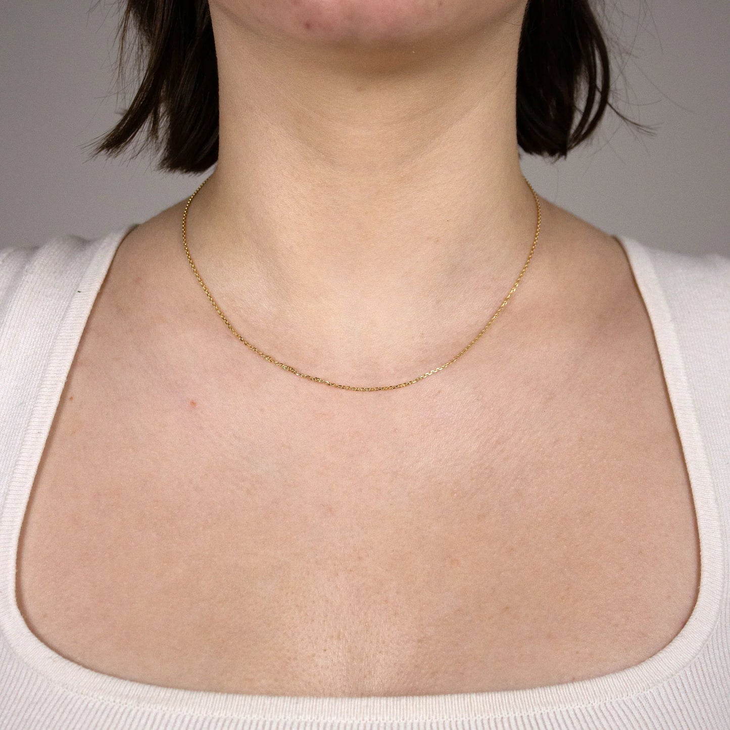 Ankerkette diamantiert Länge 50cm - Breite 1,2mm - 750-18 Karat Gold