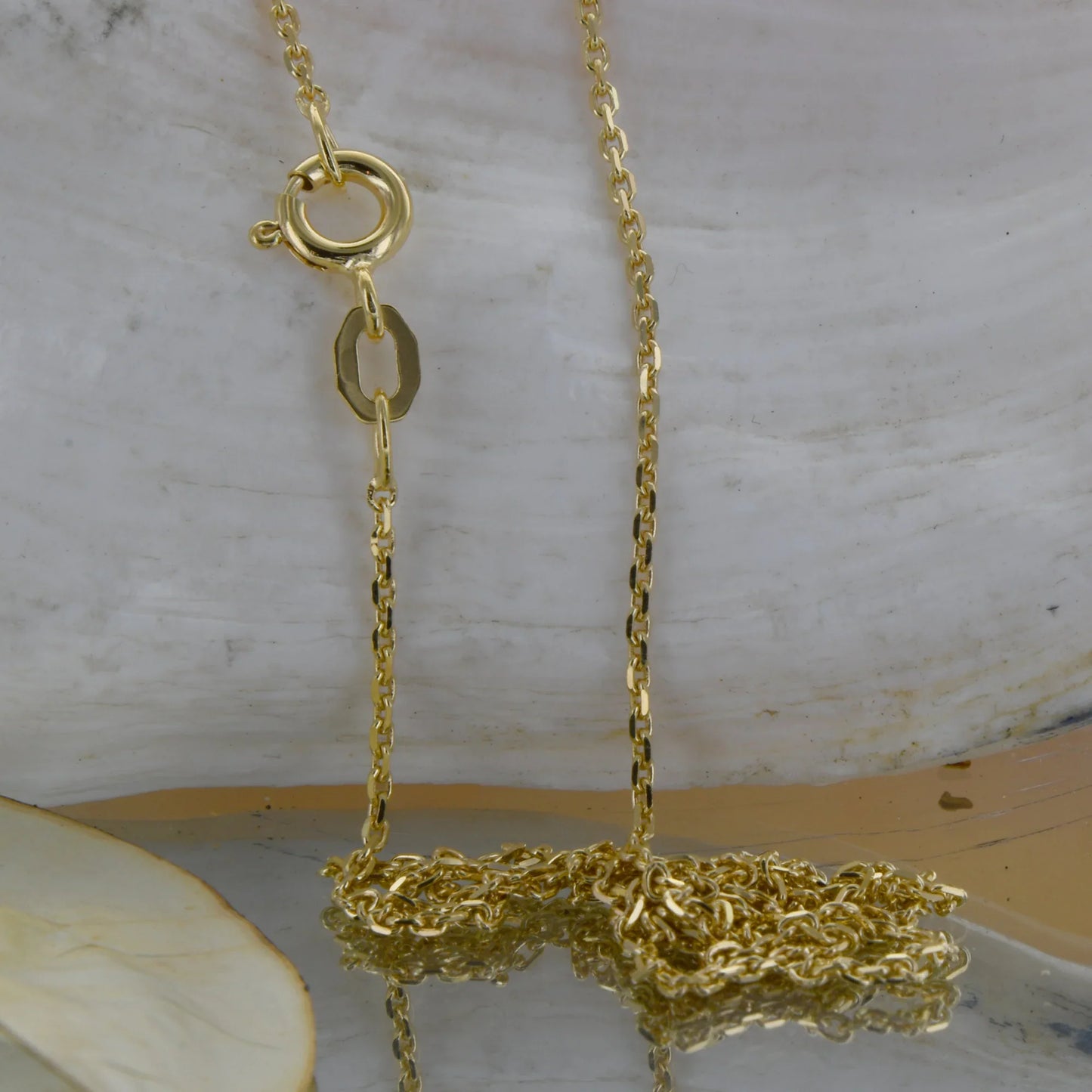 Ankerkette diamantiert Länge 50cm - Breite 1,2mm - 750-18 Karat Gold