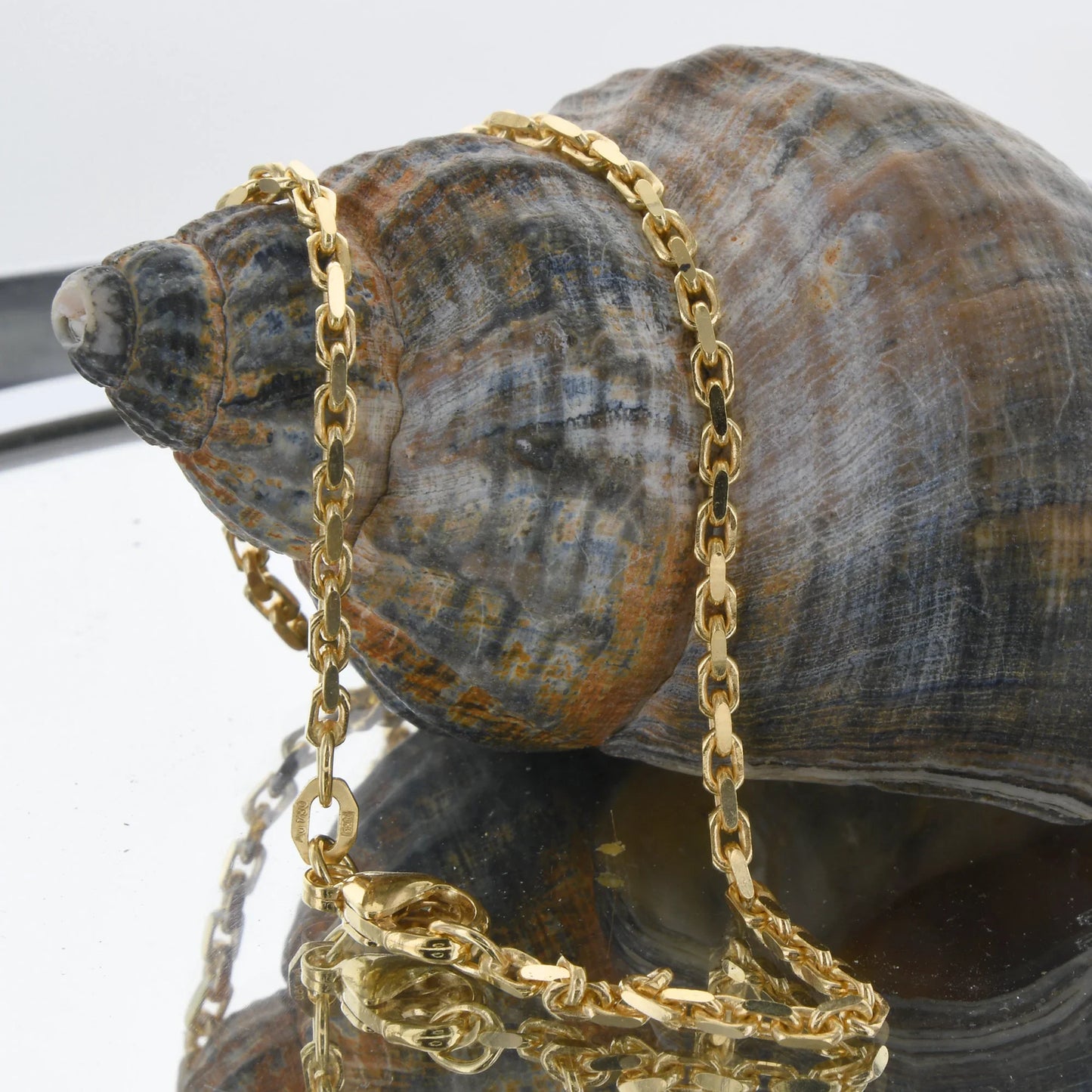 Ankerkette diamantiert Länge 50cm - Breite 2,0mm - 750-18 Karat Gold