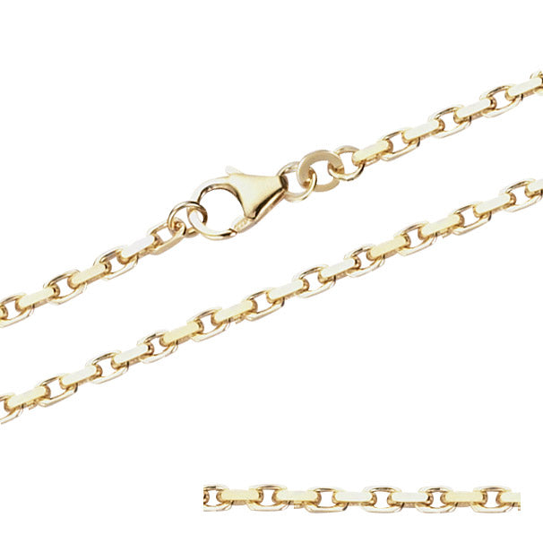 2,5 mm 55 cm 750 - 18 Karat Gold Halskette Ankerkette diamantiert massiv Gold hochwertige Goldkette 21,6 g
