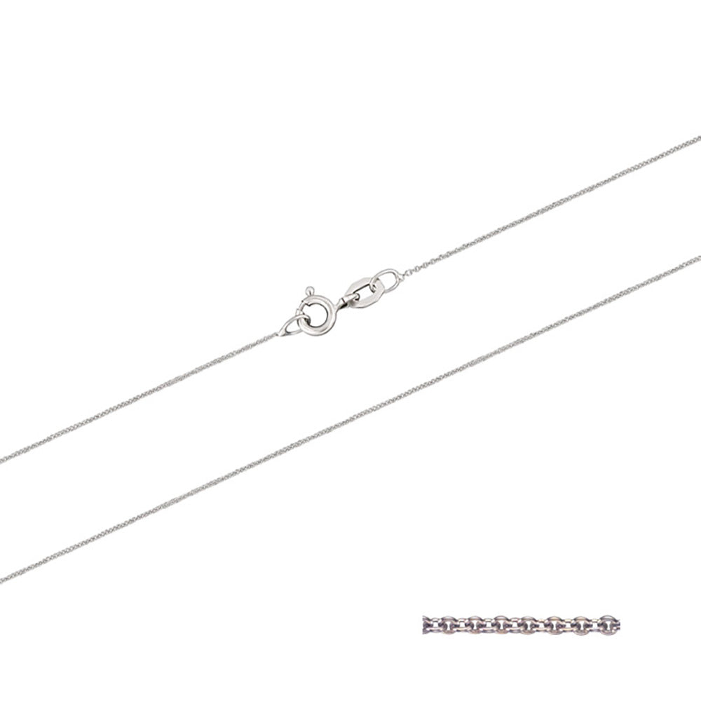 1,3 mm 50 cm 750 - 18 Karat Weißgold Ankerkette rund massiv Gold hochwertige Goldkette 3,7 g
