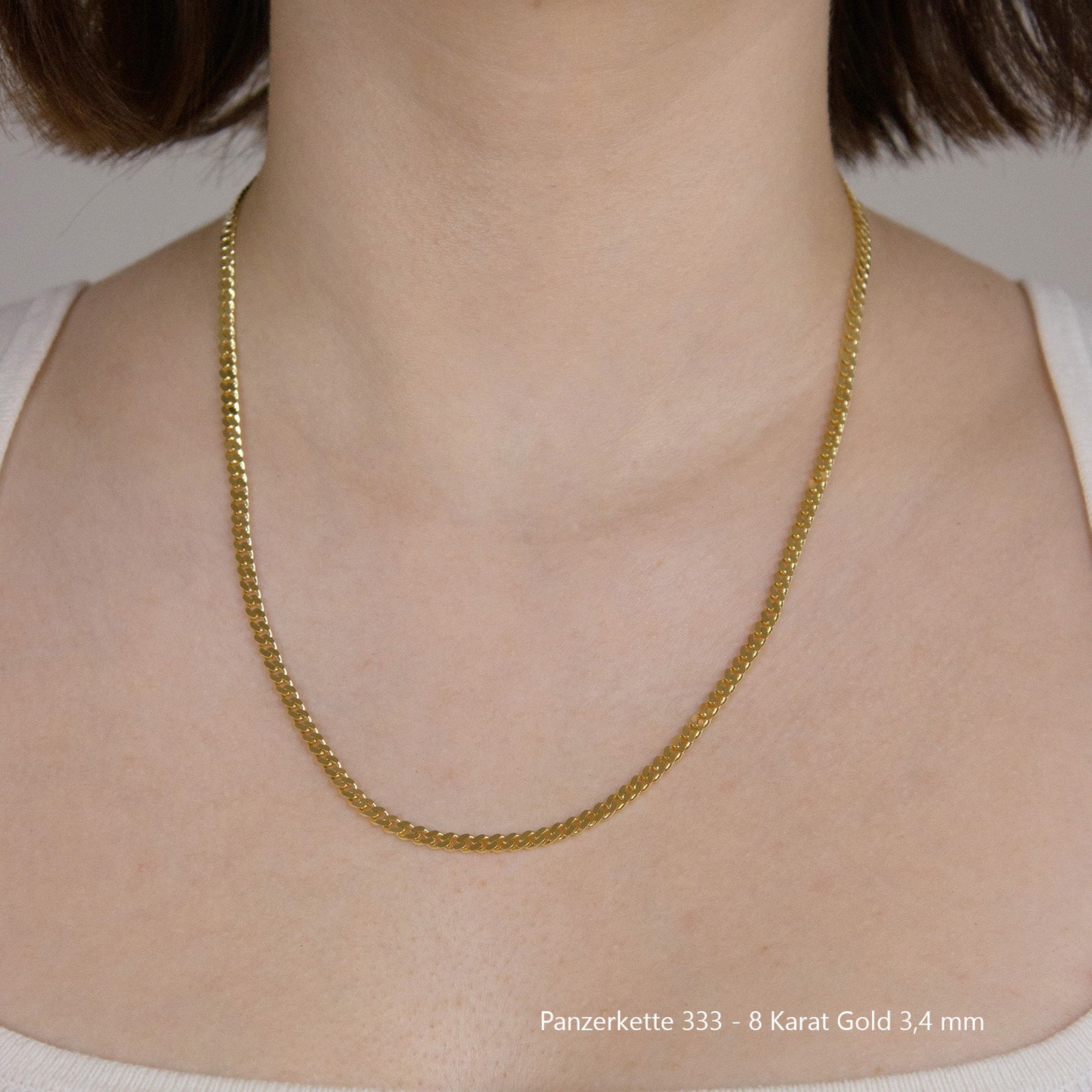 Edle massive Goldkette Panzerkette Halskette aus 333 - 8 Karat Gold