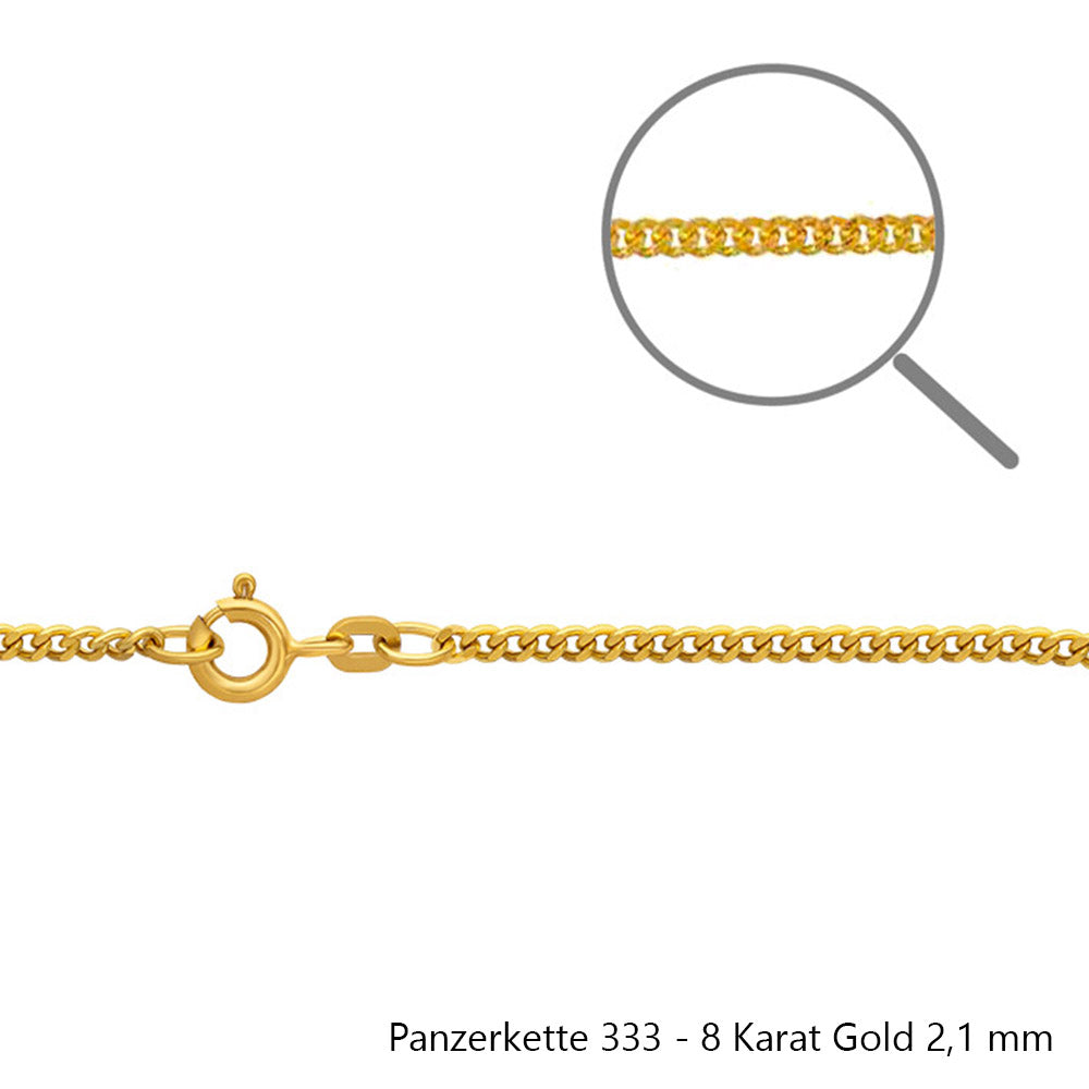 Edle massive Goldkette Panzerkette Halskette aus 333 - 8 Karat Gold