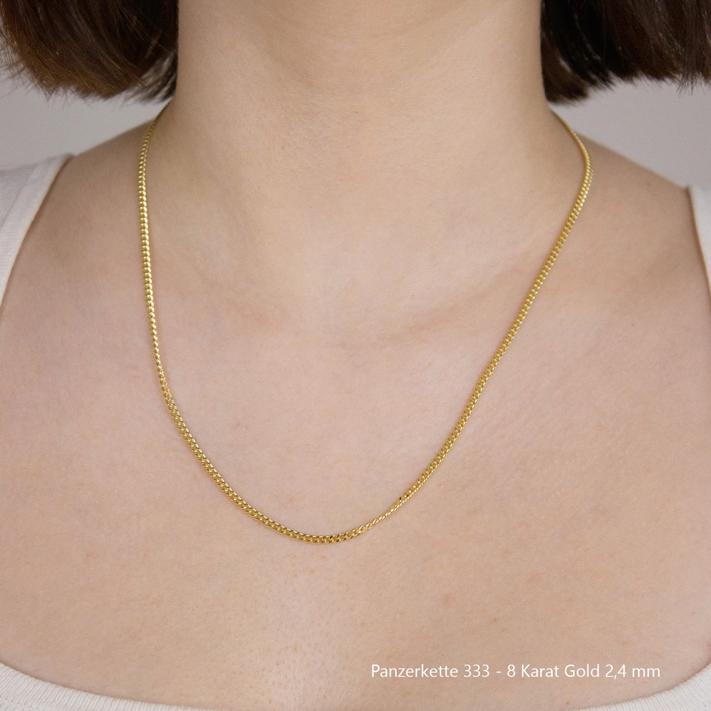 Edle massive Goldkette Panzerkette Halskette aus 333 - 8 Karat Gold