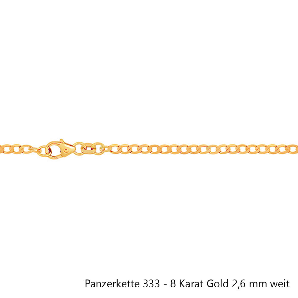Edle massive Goldkette Panzerkette Halskette aus 333 - 8 Karat Gold