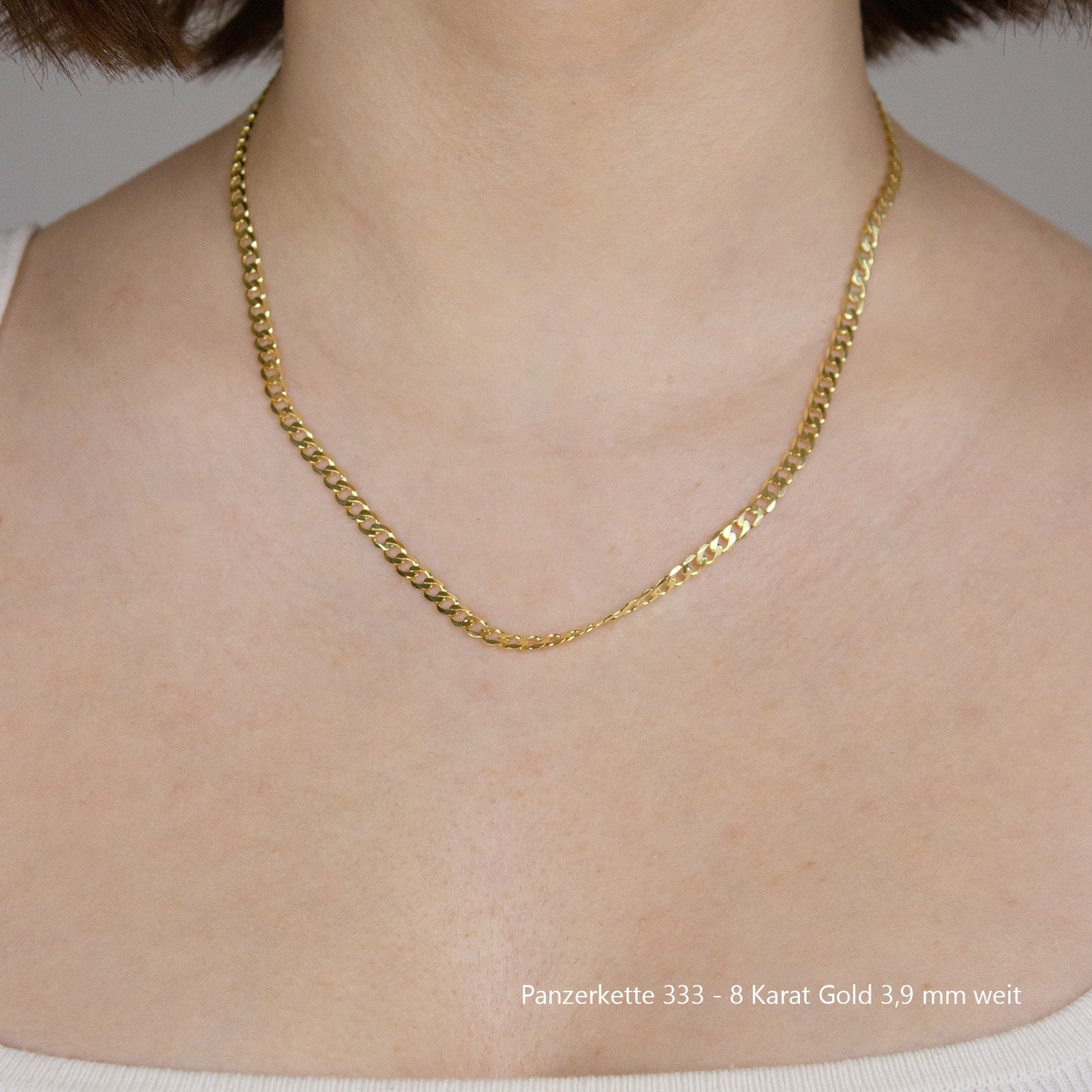 Edle massive Goldkette Panzerkette Halskette aus 333 - 8 Karat Gold