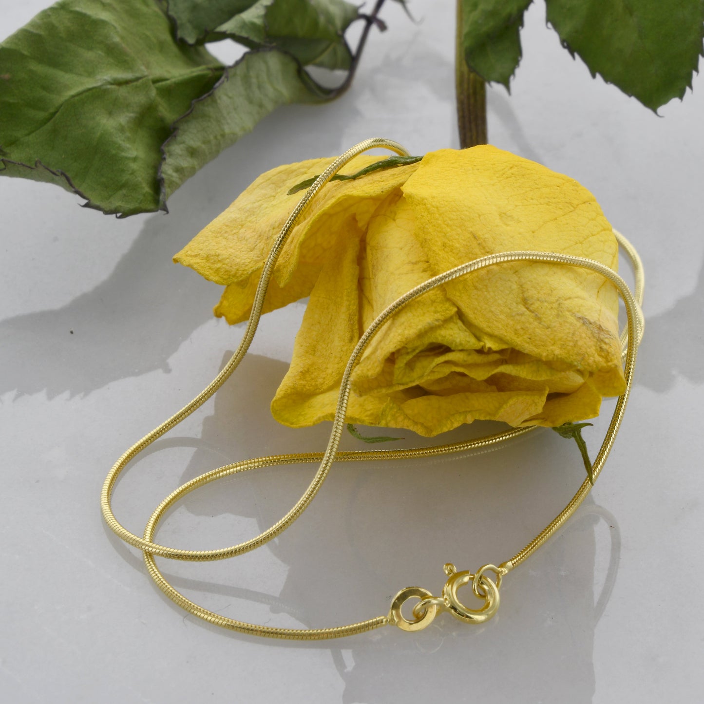 Edle Massive Goldkette Schlangenkette rund Halskette 333- 8 Karat Gold
