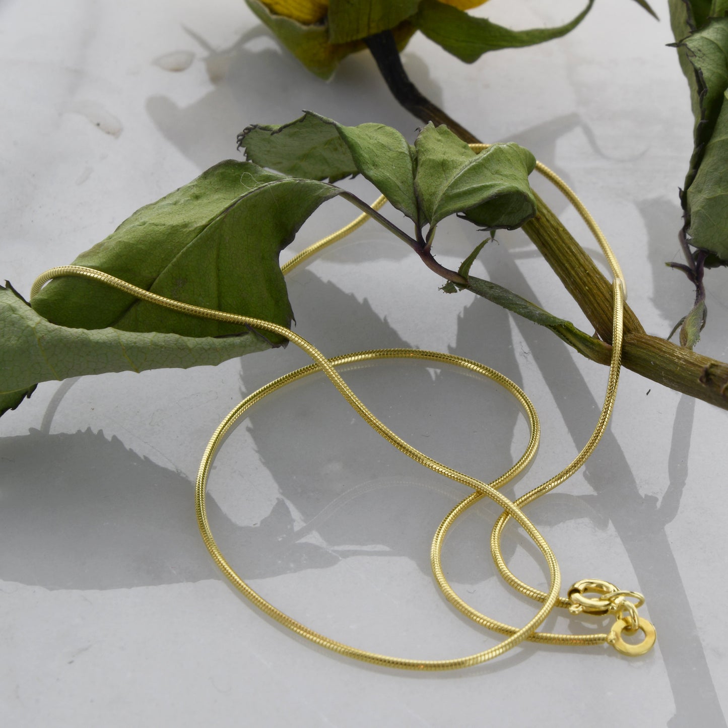 Edle Massive Goldkette Schlangenkette rund Halskette 333- 8 Karat Gold
