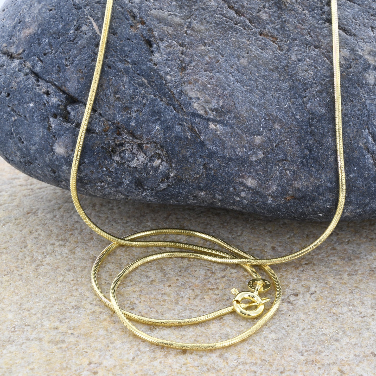 Edle Massive Goldkette Schlangenkette rund Halskette 333- 8 Karat Gold