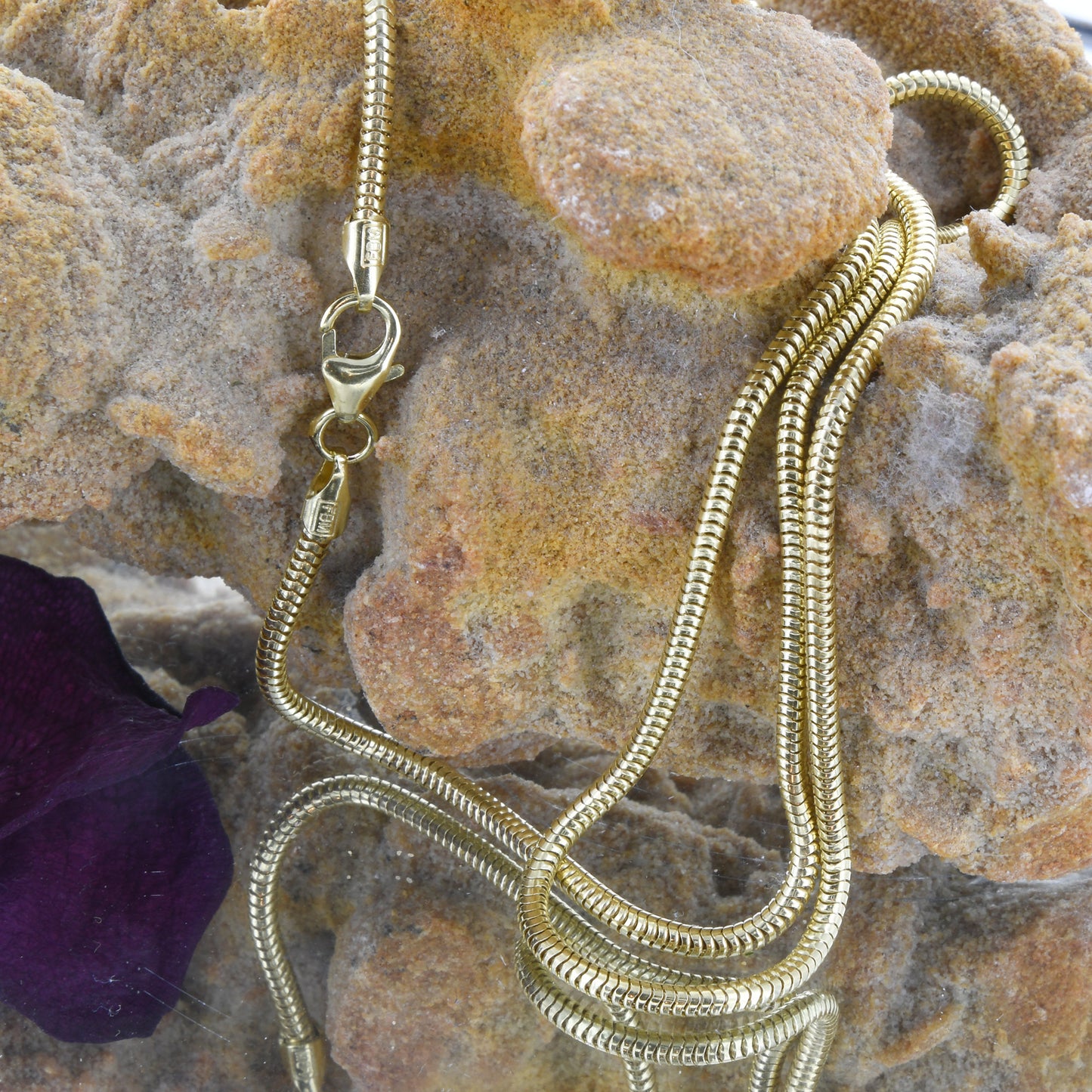 Edle Massive Goldkette Schlangenkette rund Halskette 333- 8 Karat Gold