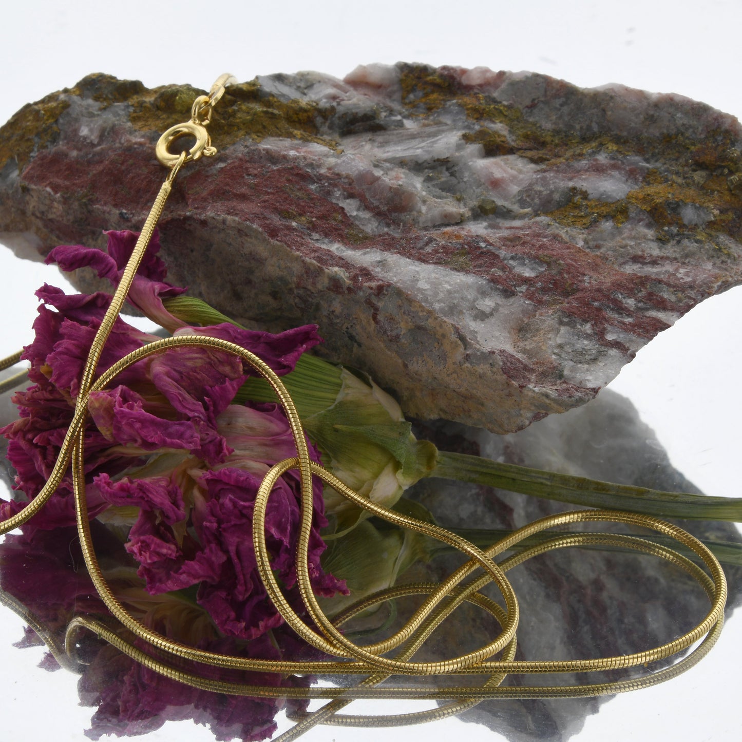 Edle Massive Goldkette Schlangenkette rund Halskette 585-14 Karat Gold