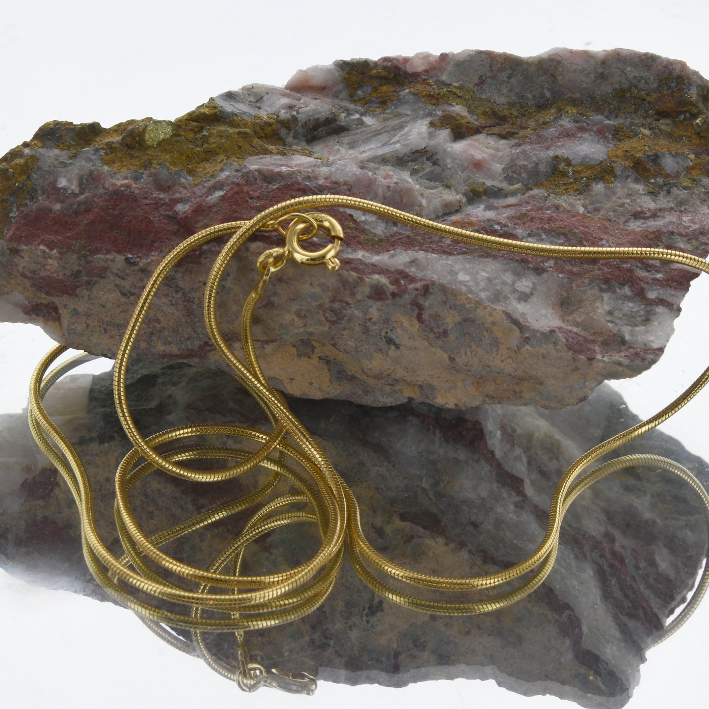 Edle Massive Goldkette Schlangenkette rund Halskette 585-14 Karat Gold