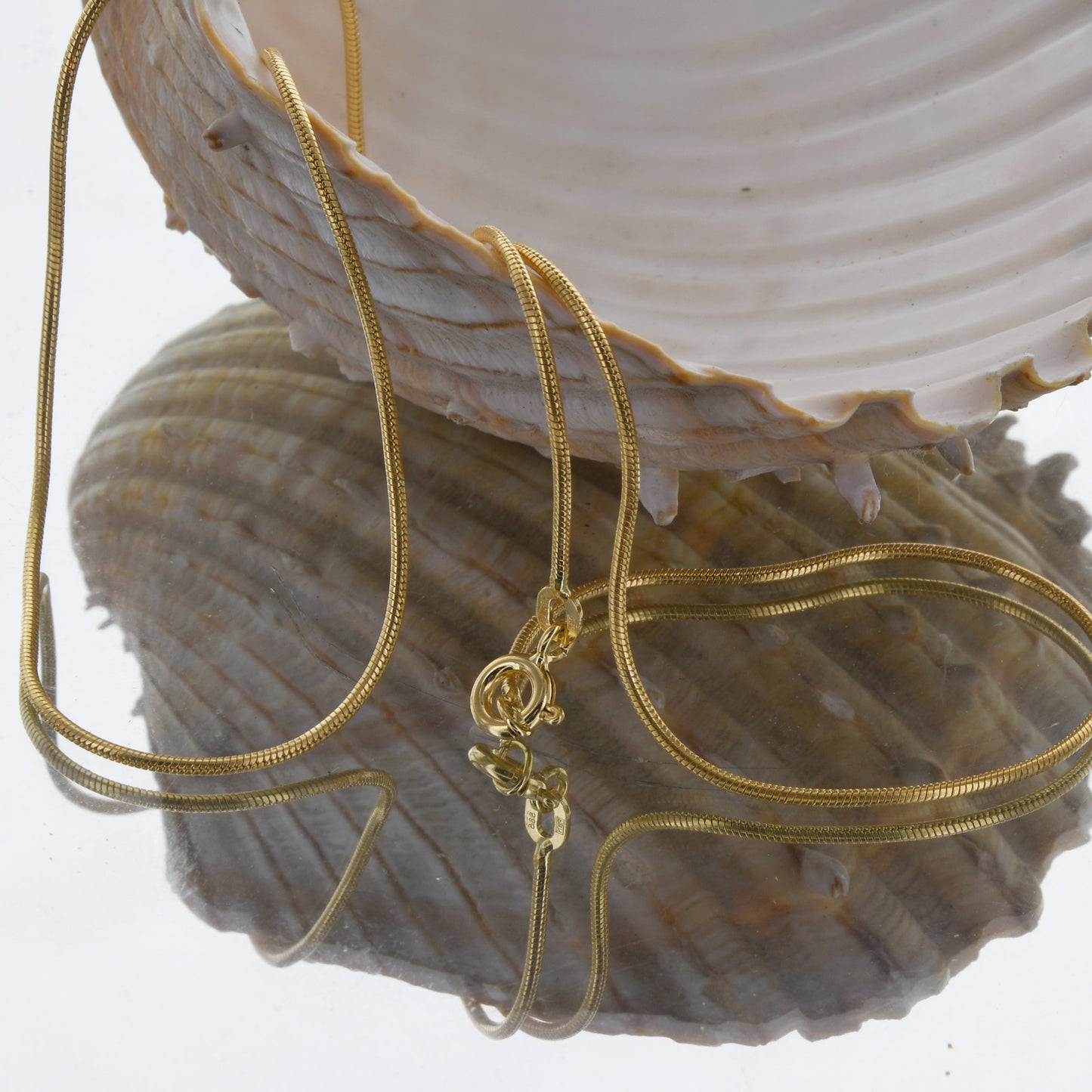 Edle Massive Goldkette Schlangenkette rund Halskette 585-14 Karat Gold