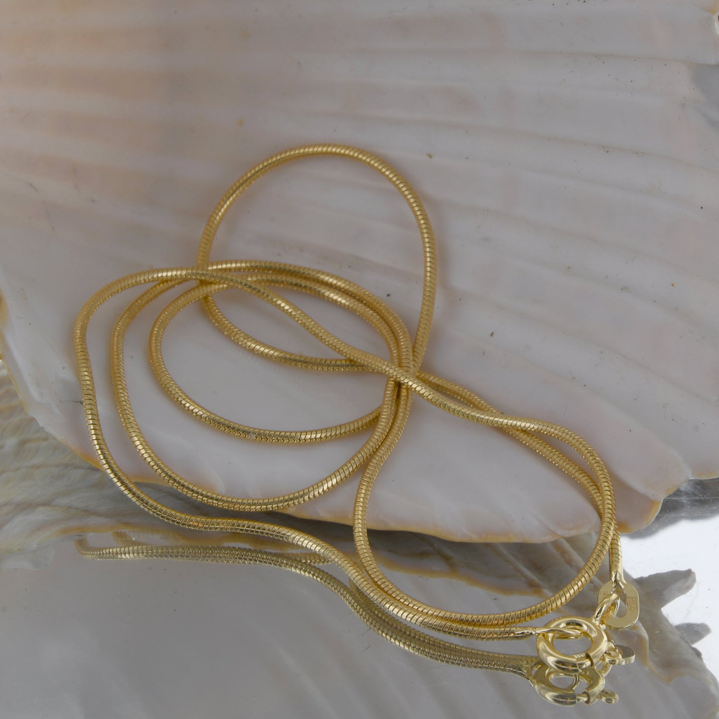 Edle Massive Goldkette Schlangenkette rund Halskette 585-14 Karat Gold