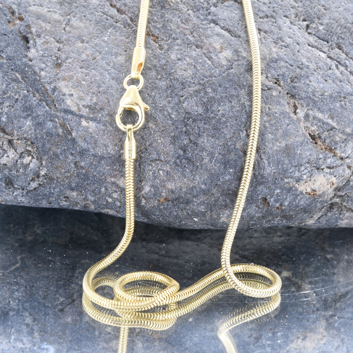 Edle Massive Goldkette Schlangenkette rund Halskette 585-14 Karat Gold