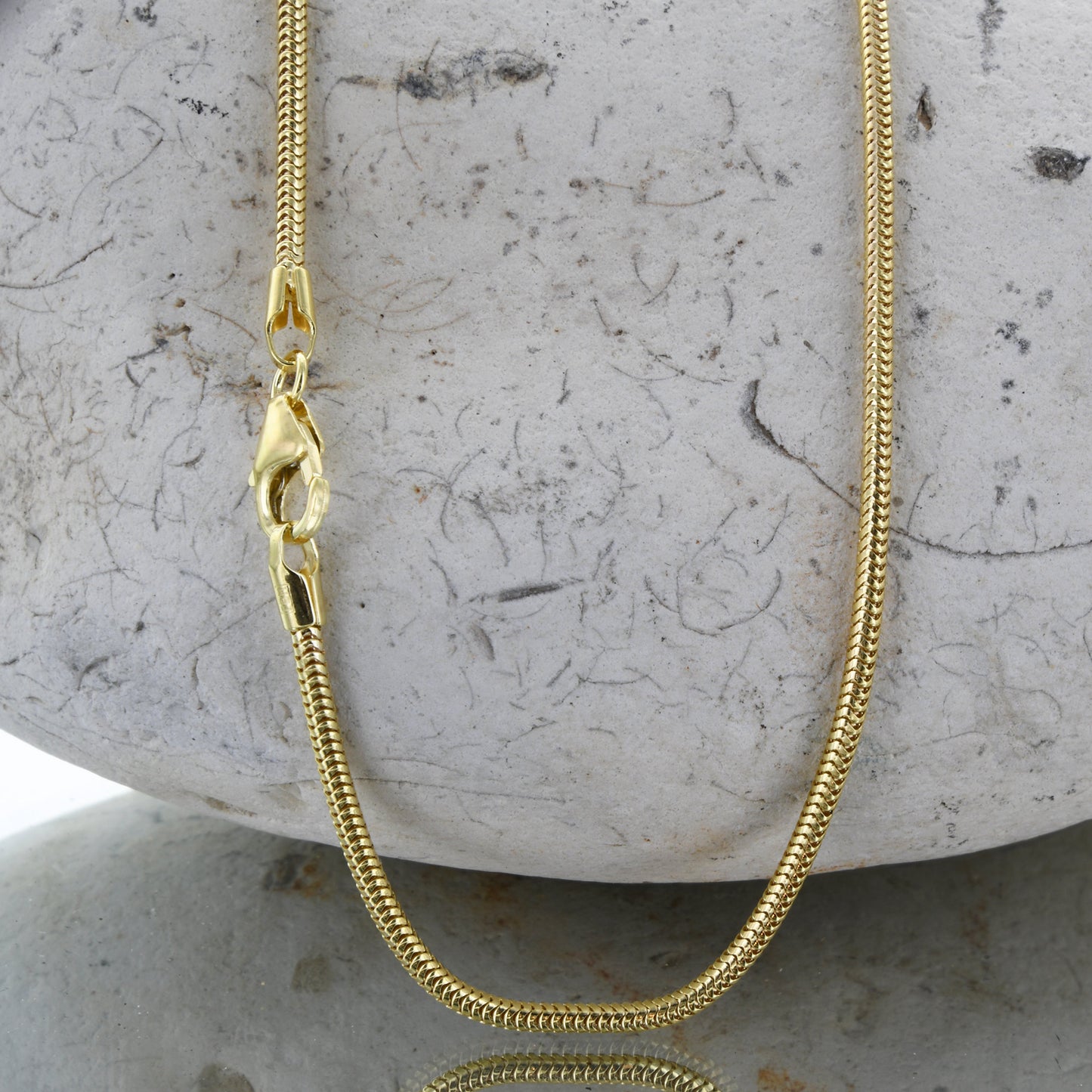 Edle Massive Goldkette Schlangenkette rund Halskette 585-14 Karat Gold